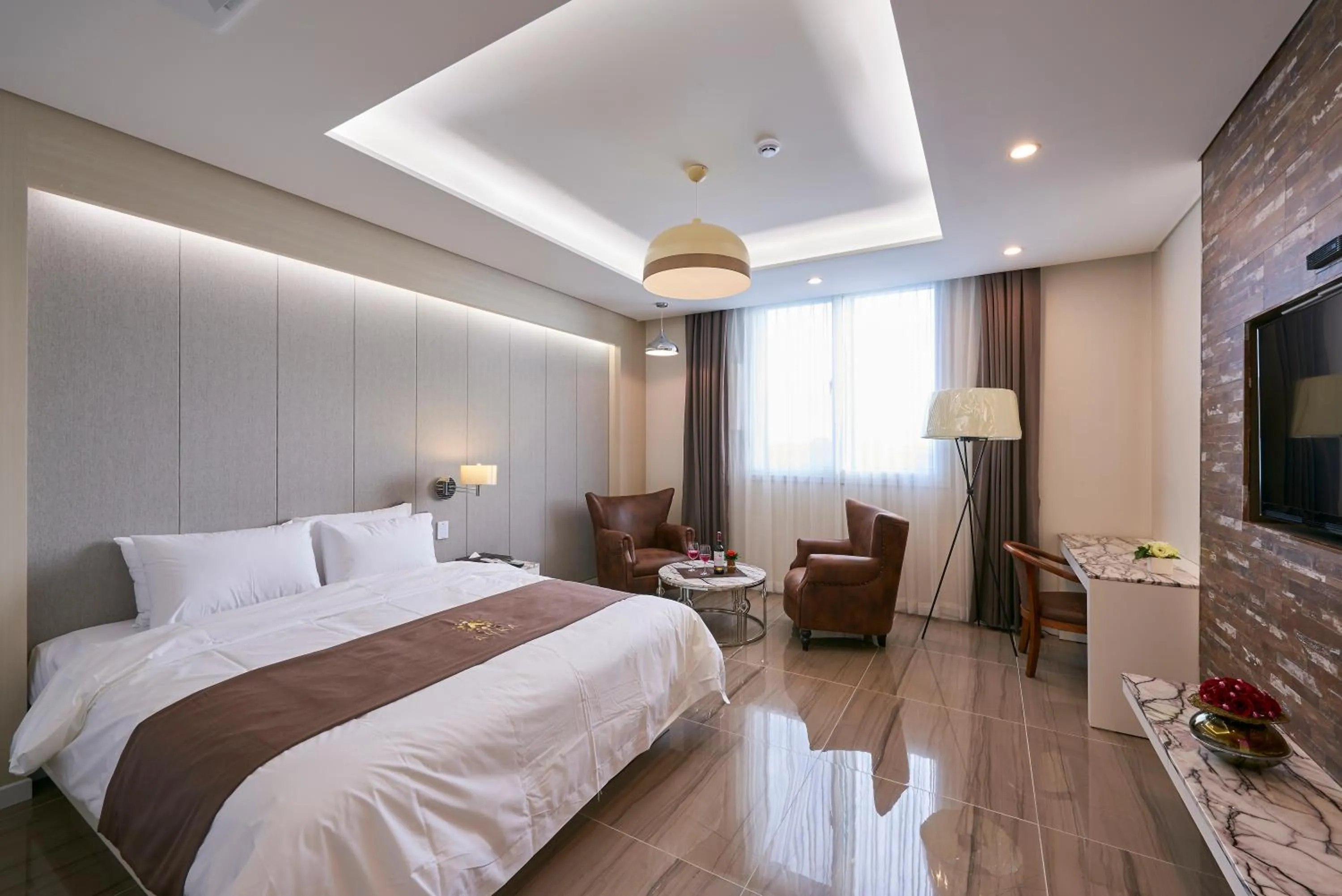 Bed in Gwangju Aura Hotel