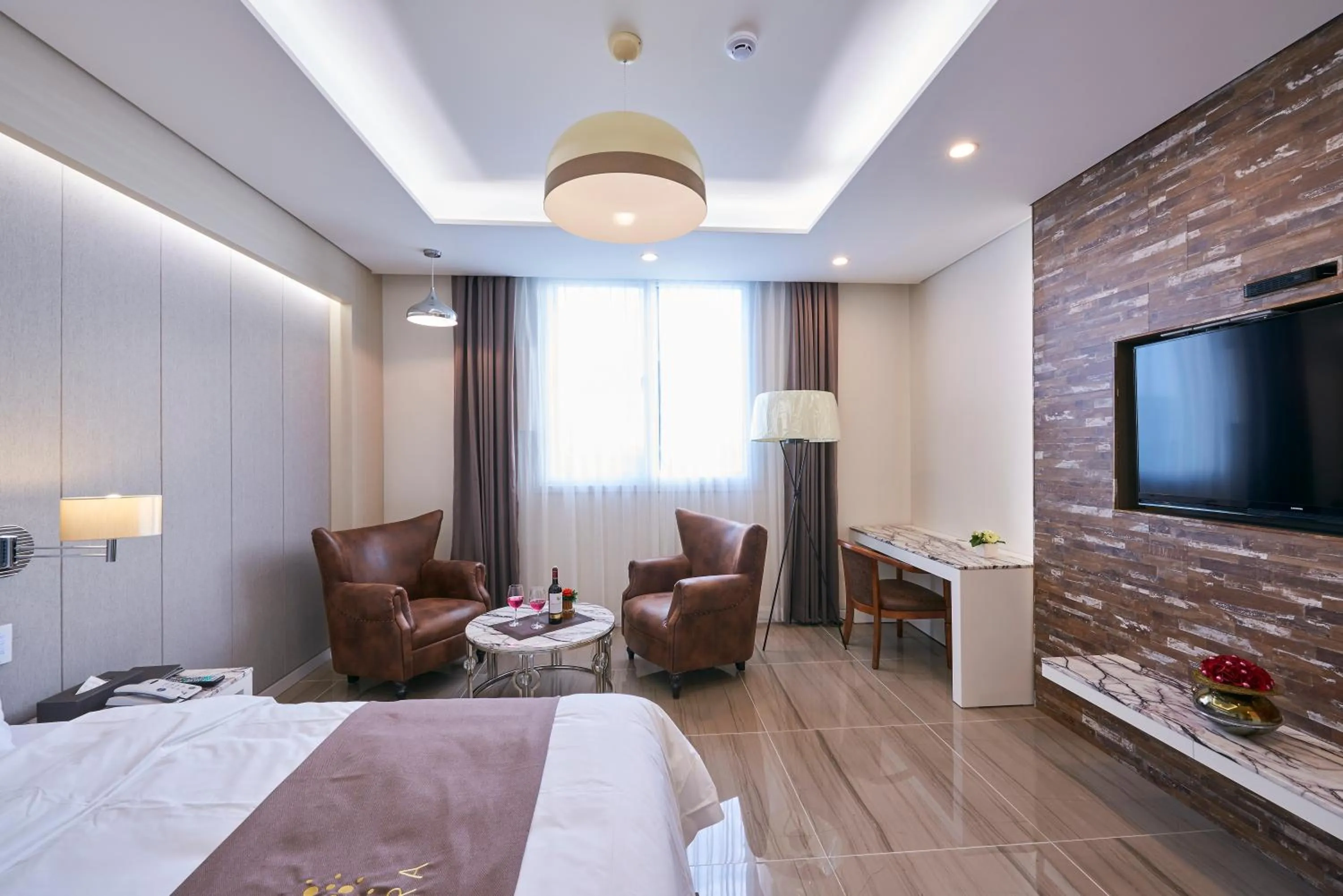 Bed in Gwangju Aura Hotel