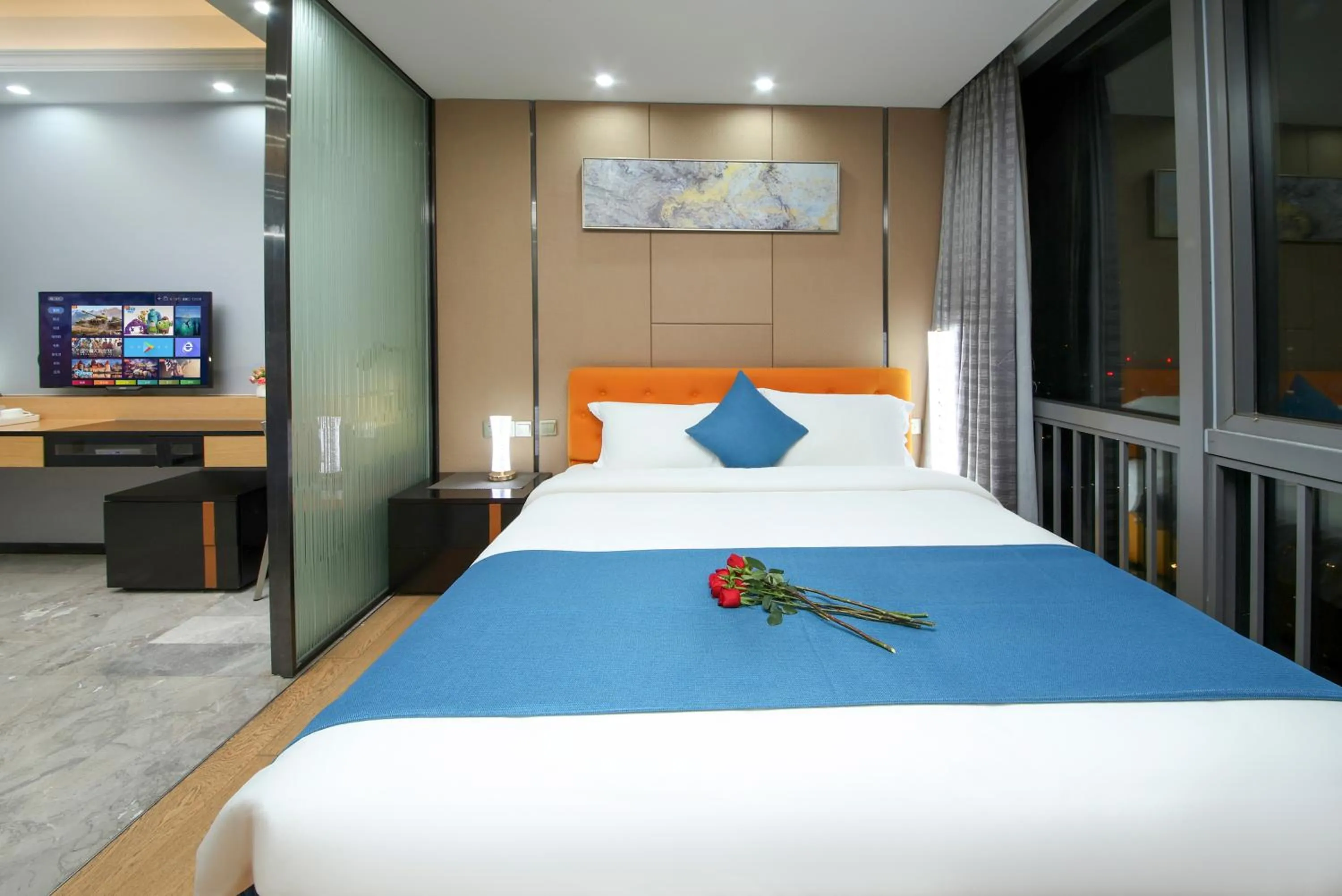 Bed in Boman Holiday Apartment Beijing Road Jie Deng Du Hui Branch