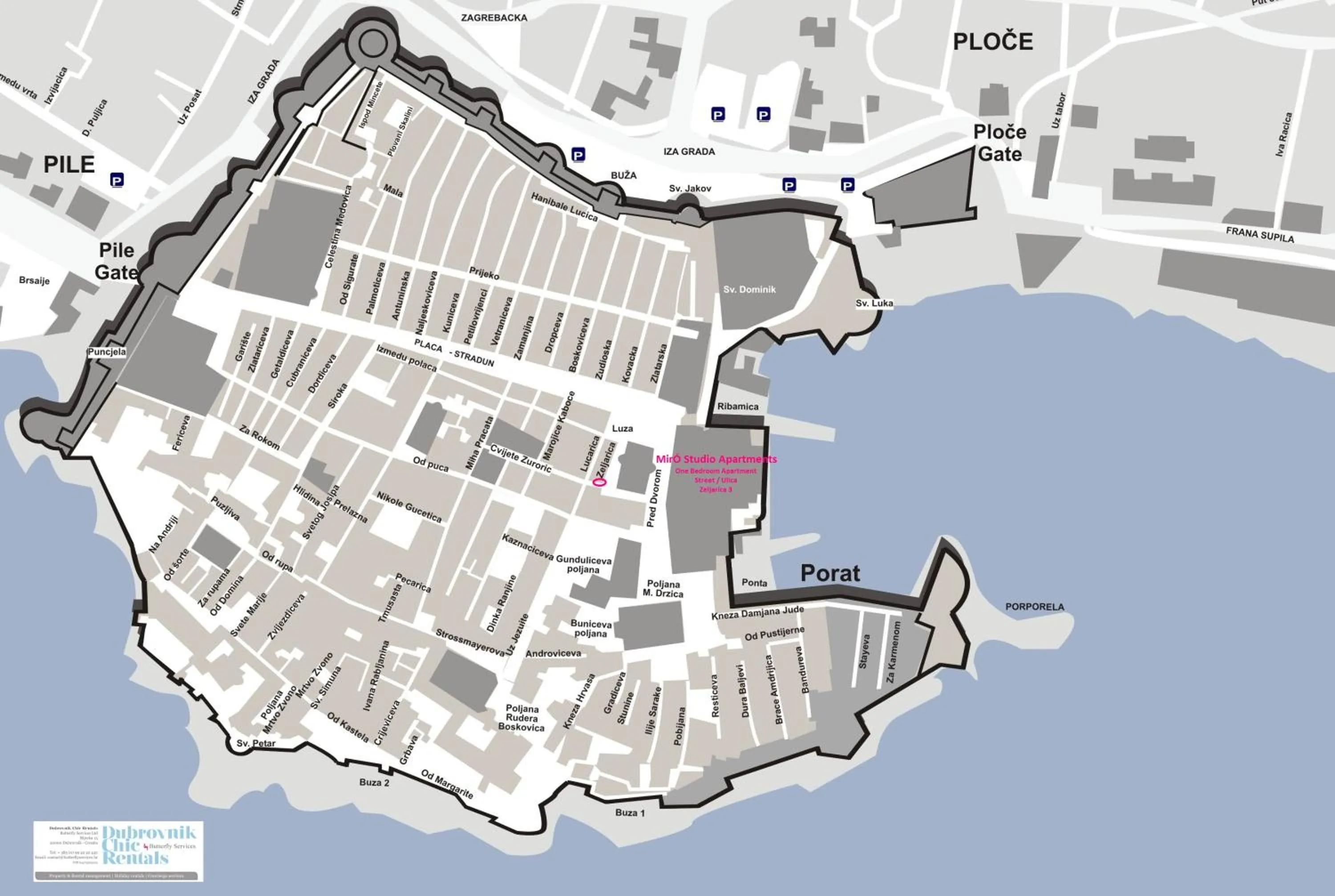 On site in Miró Studio Apartments Dubrovnik