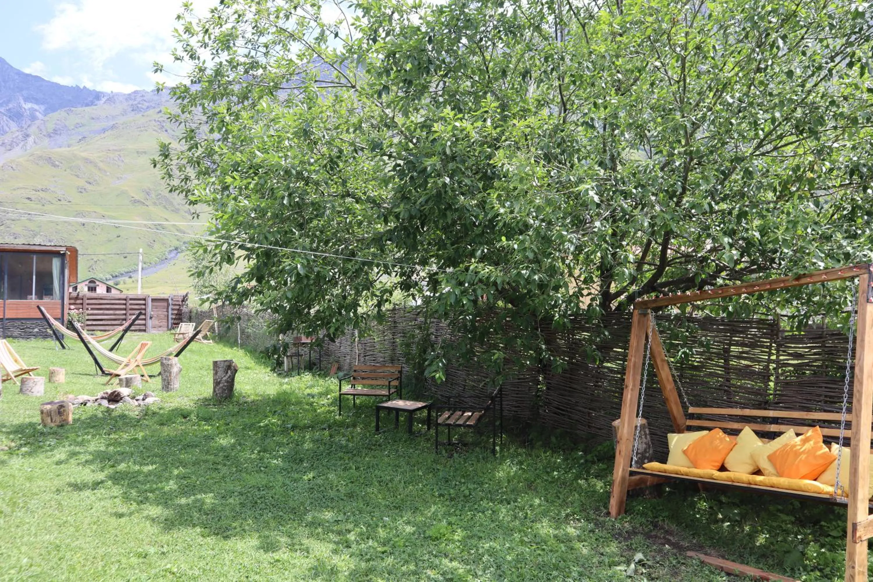Patio in Kazbegi Cottages