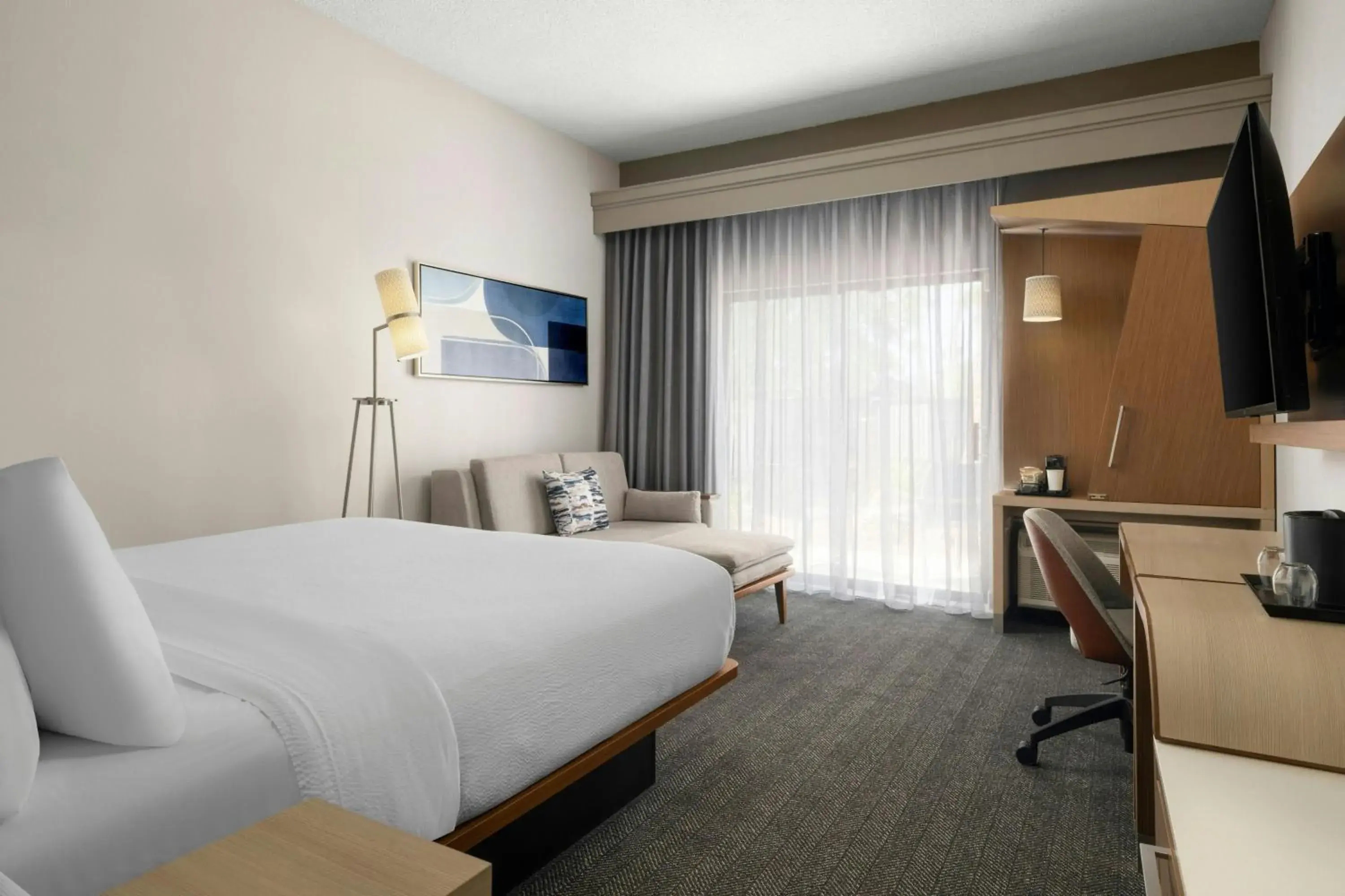 Large King Room with Roll-in Shower - Mobility and Hearing Accessible/Ground Floor in Courtyard by Marriott Henderson - Green Valley - Las Vegas Large King Room with Roll-in Shower - Mobility and Hearing Accessible/Ground Floor in Courtyard by Marriott Henderson - Green Valley - Las Vegas