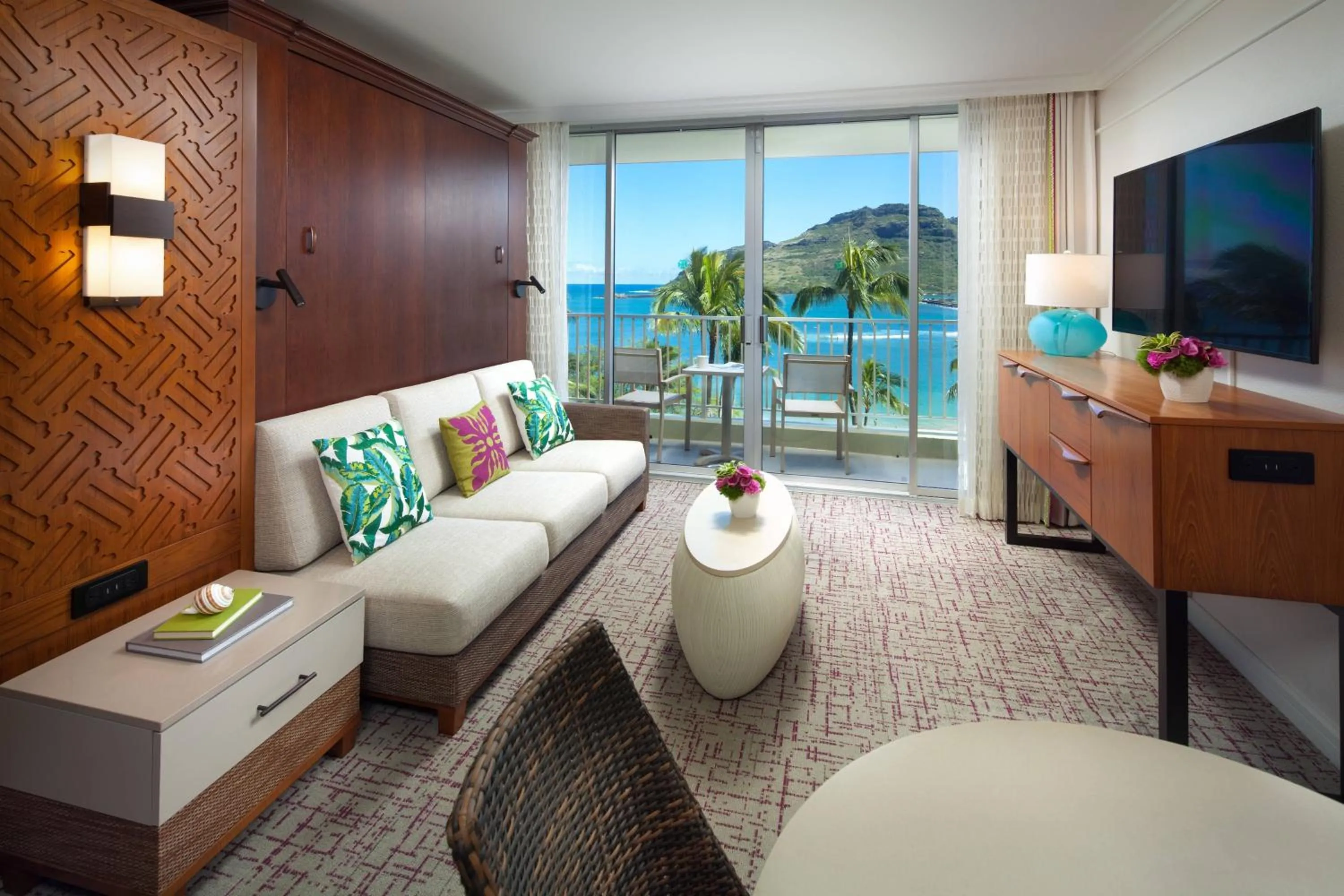 Living room in Marriott's Kaua'i Beach Club