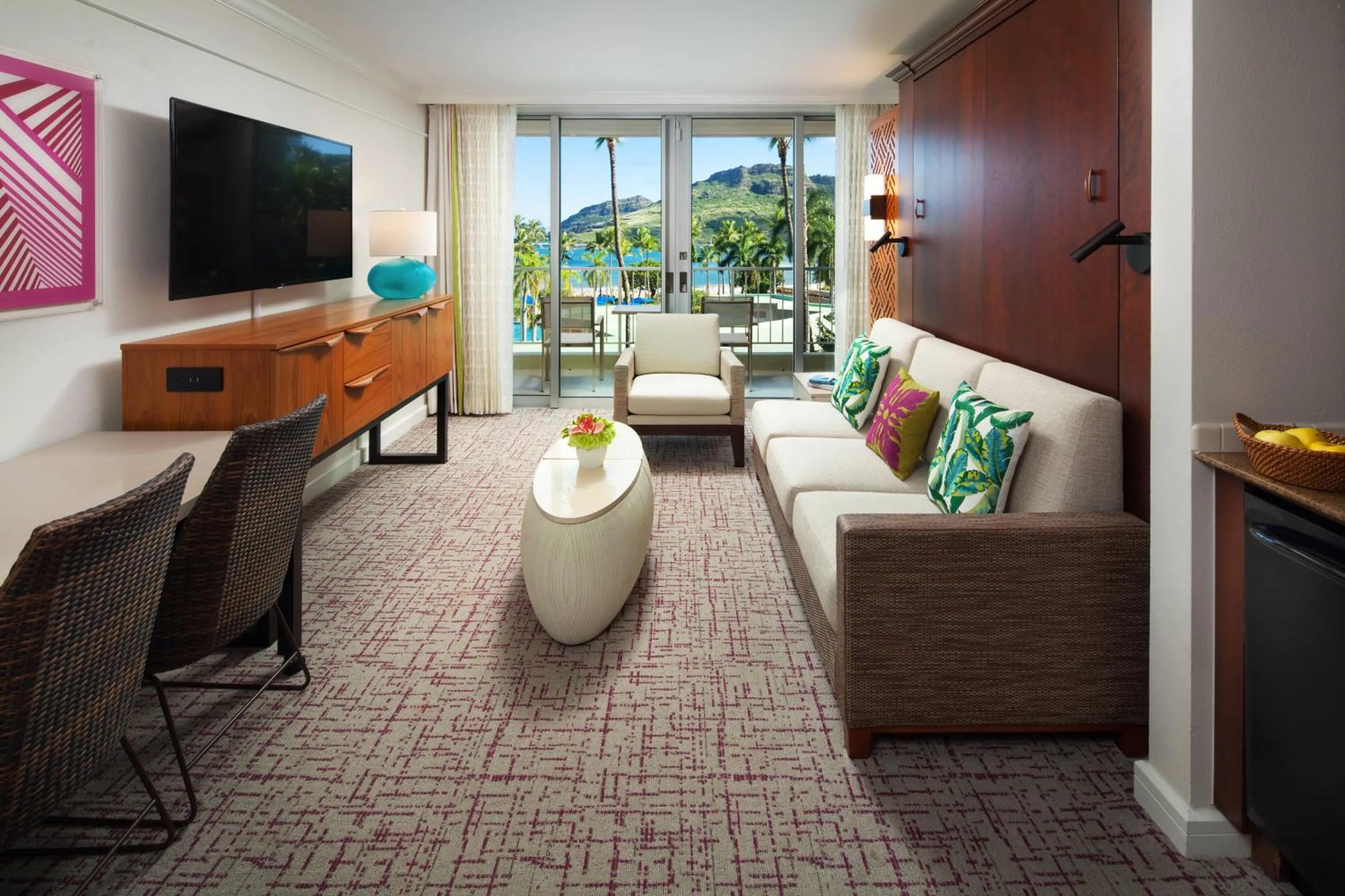Living room in Marriott's Kaua'i Beach Club