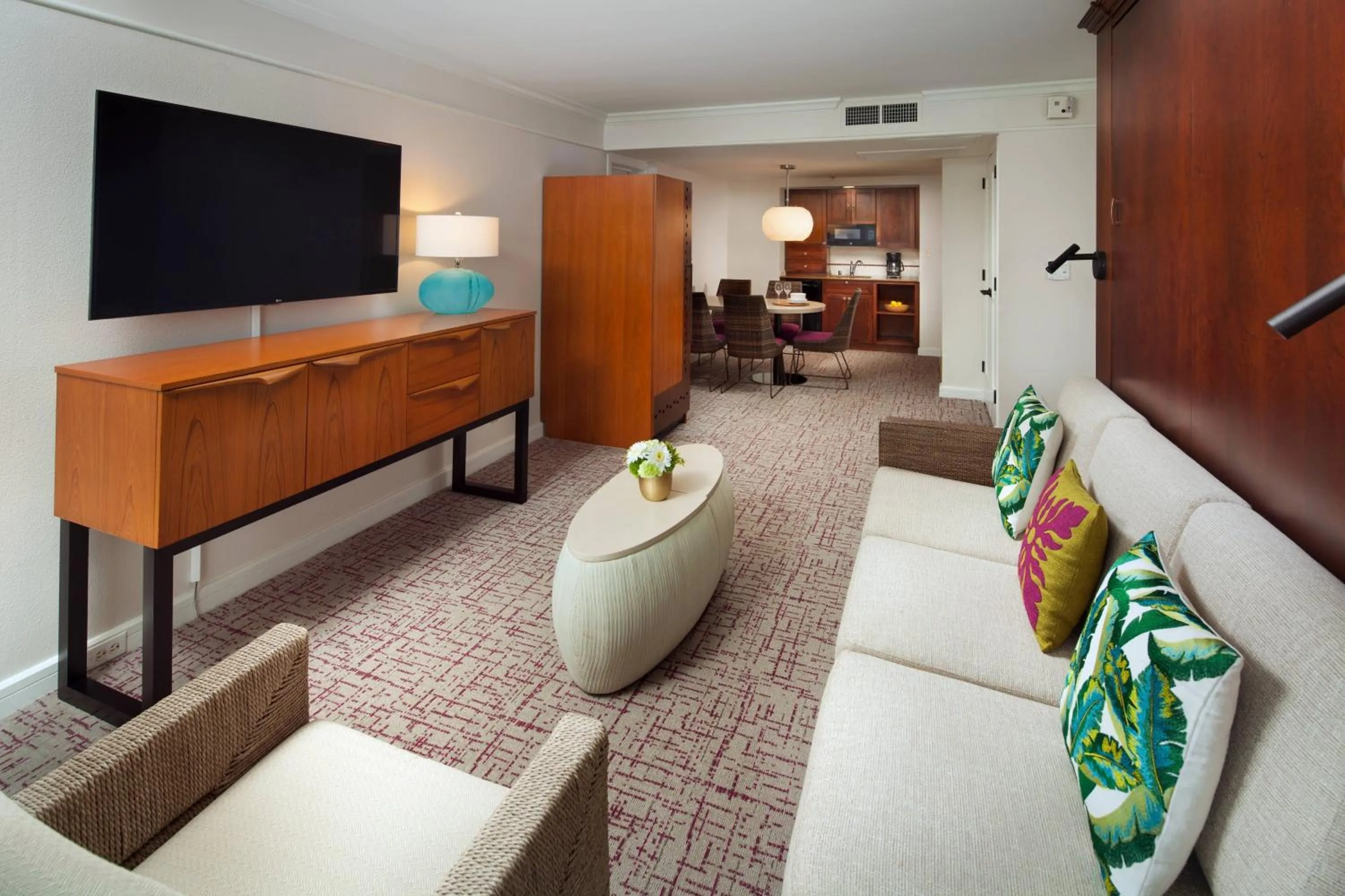 Living room in Marriott's Kaua'i Beach Club