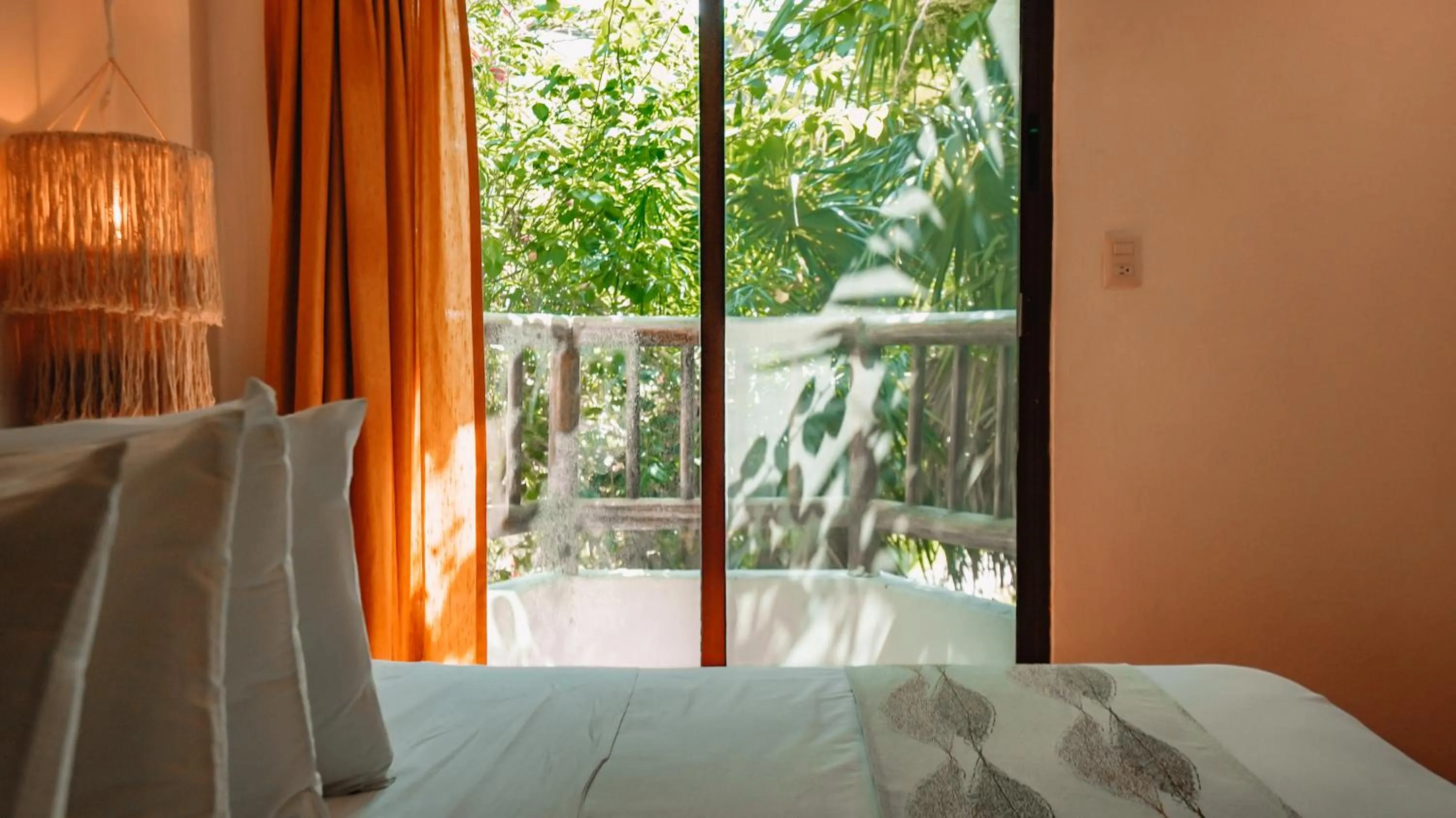 Bed in Hotel Rio Lagartos