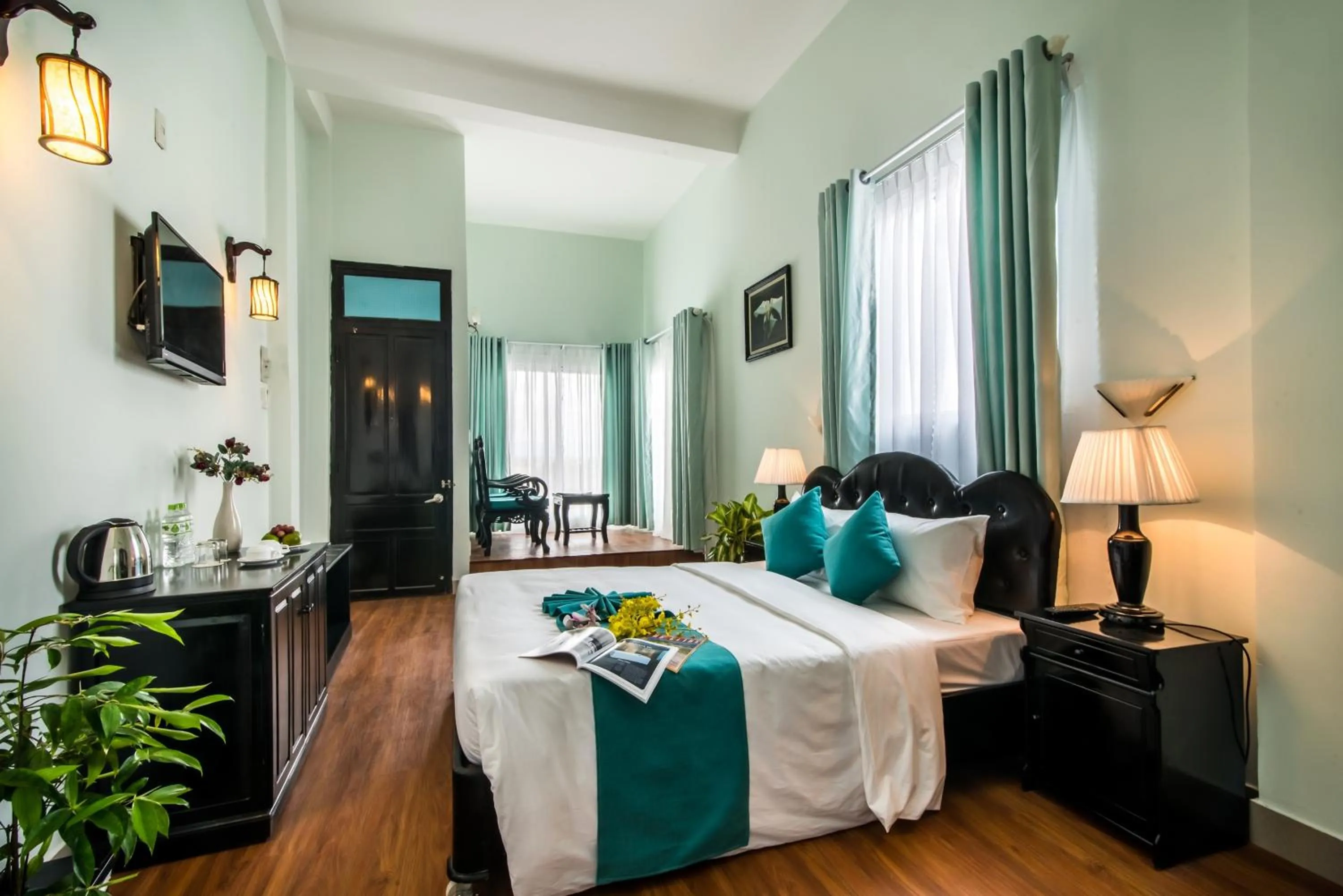 Living room, Bed in The Sunriver Boutique Hotel Hue