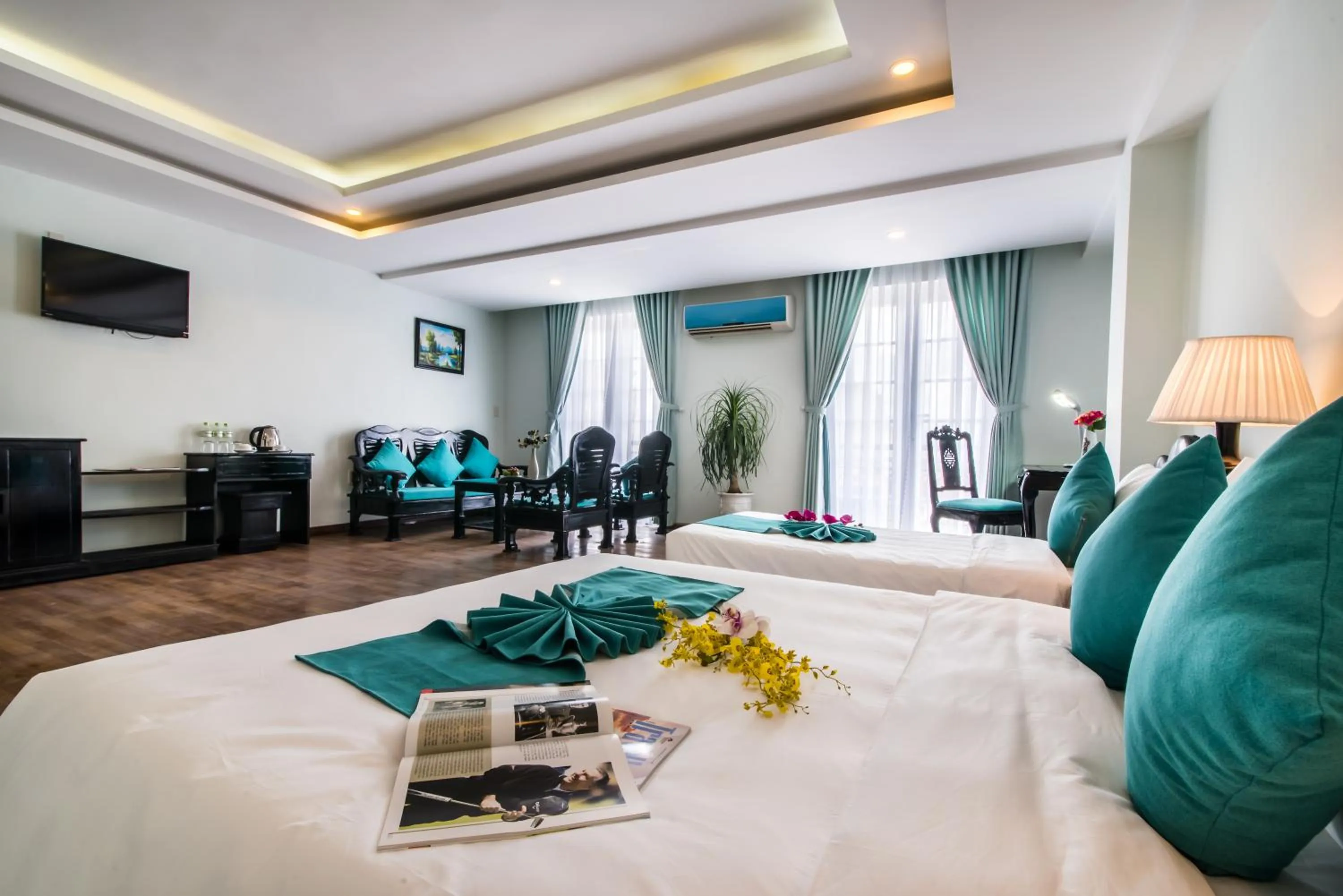 Photo of the whole room, Bed in The Sunriver Boutique Hotel Hue