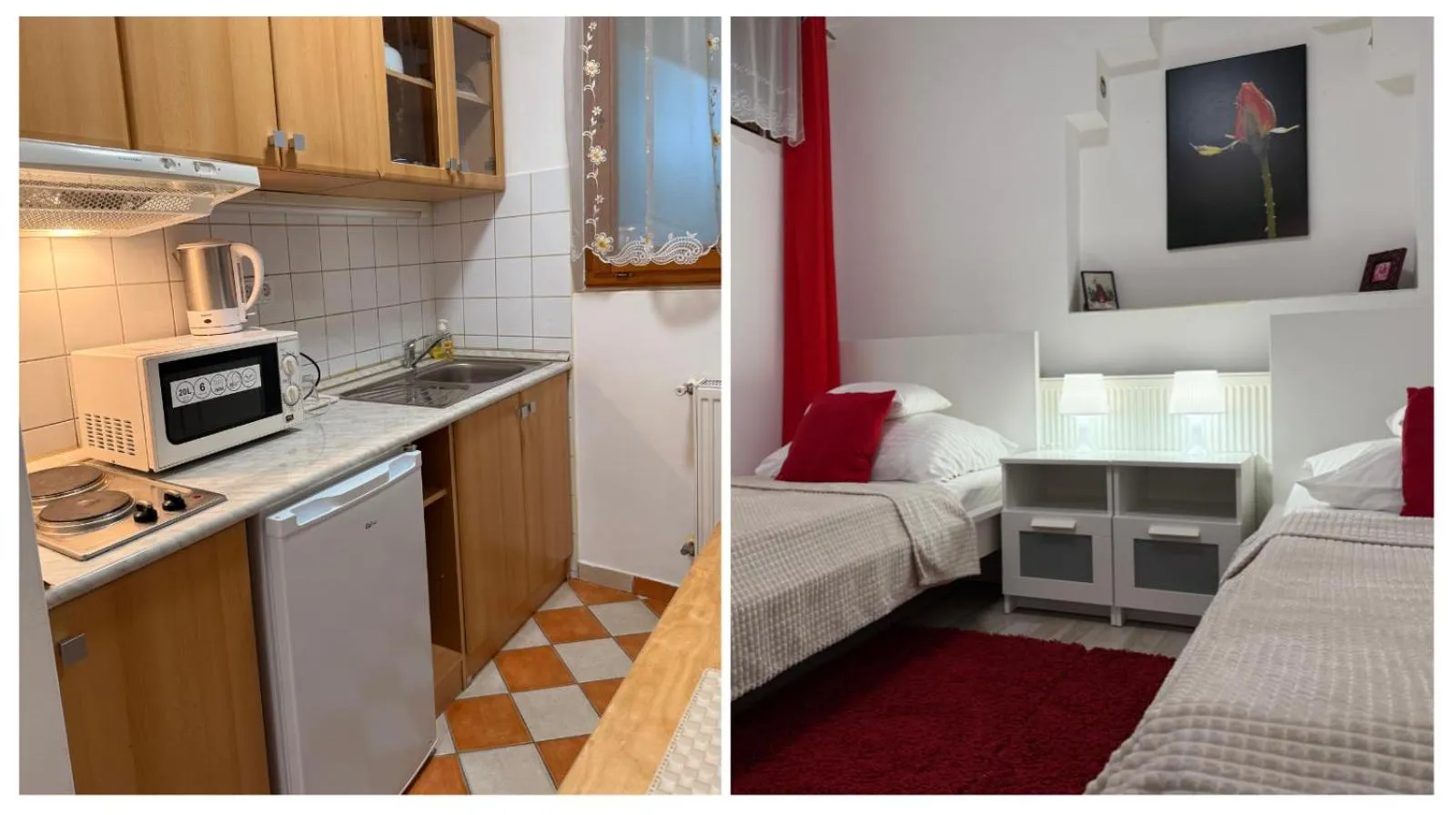 Kitchen or kitchenette, Bed in Le Rose Suites & Park Hotel