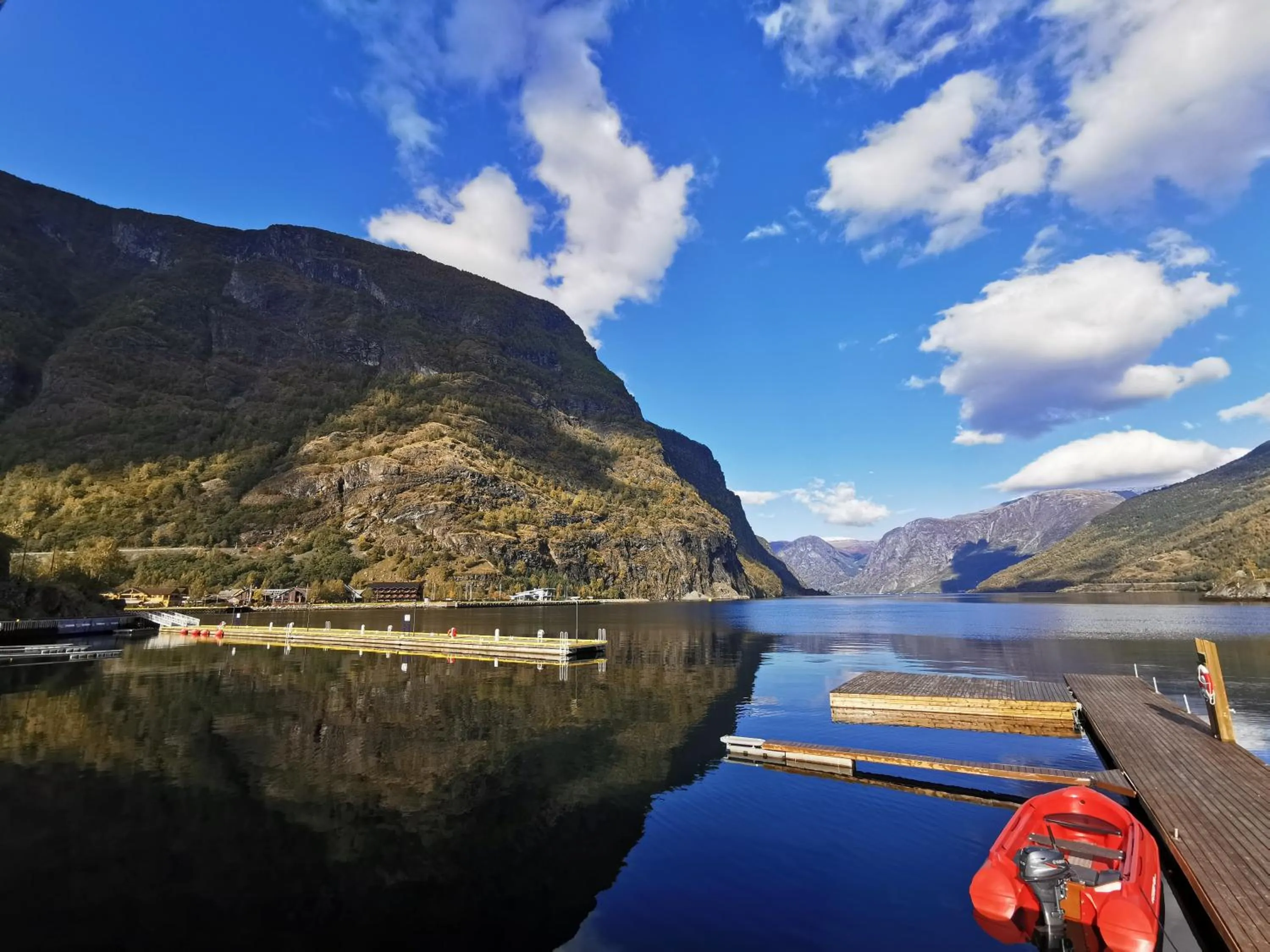 Natural landscape in Flåm Marina