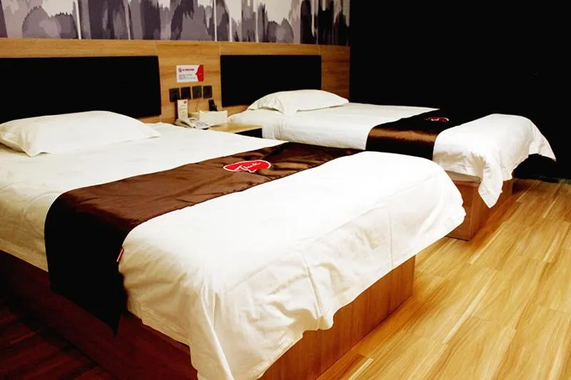 Bed in Thank Inn Chain Hotel Hebei Shijiazhuang Xingtang Town North Yongchang Road