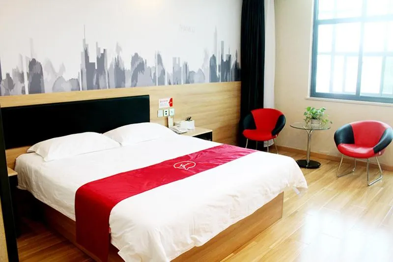 Bed in Thank Inn Chain Hotel Hebei Shijiazhuang Xingtang Town North Yongchang Road