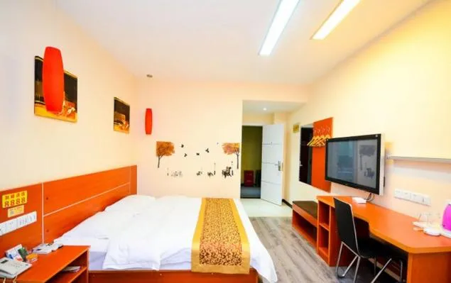 Bed in Thank Inn Chain Hotel Jiangsu Suqian Siyang Renmin Road