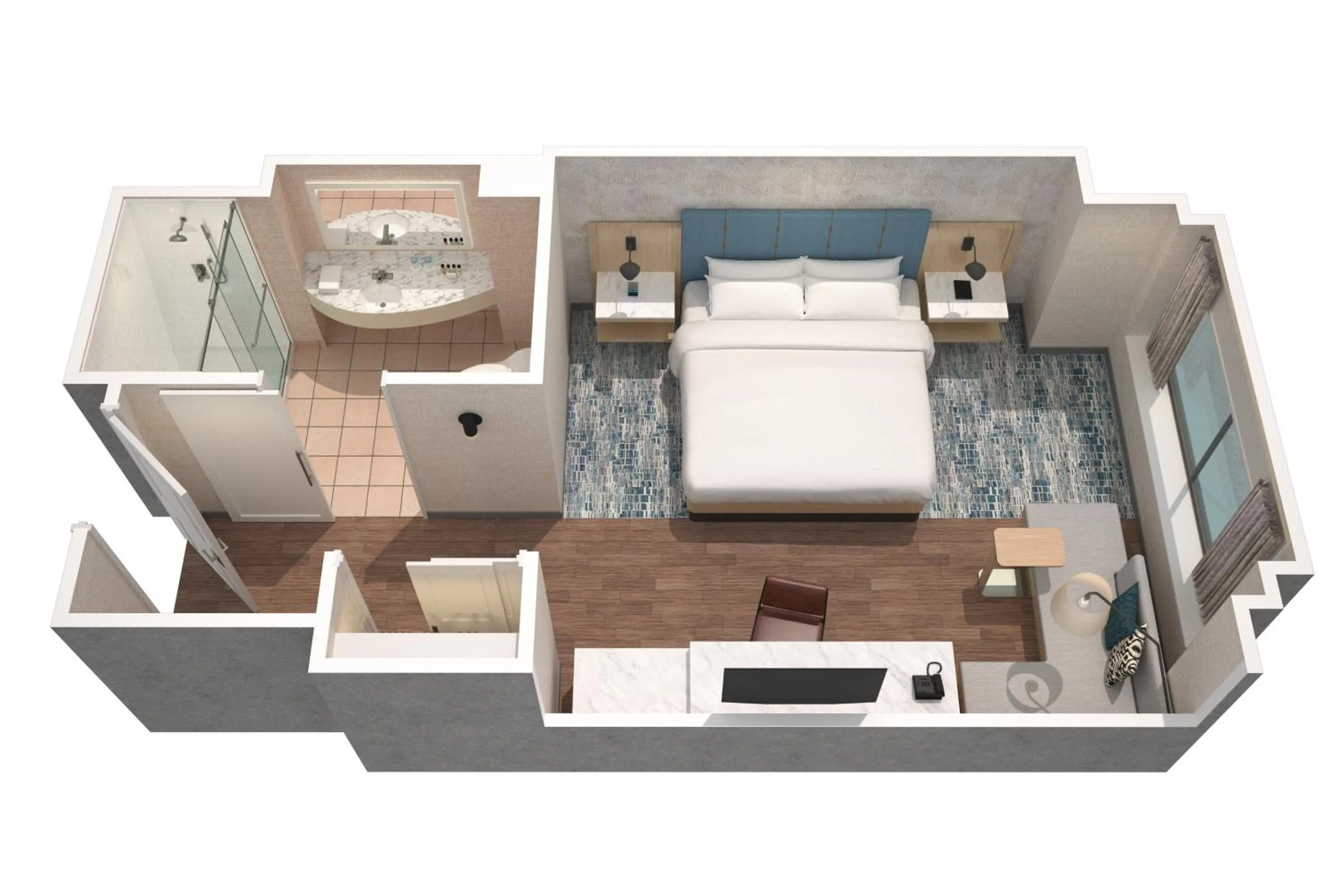 Floor plan, Bed in San Jose Marriott