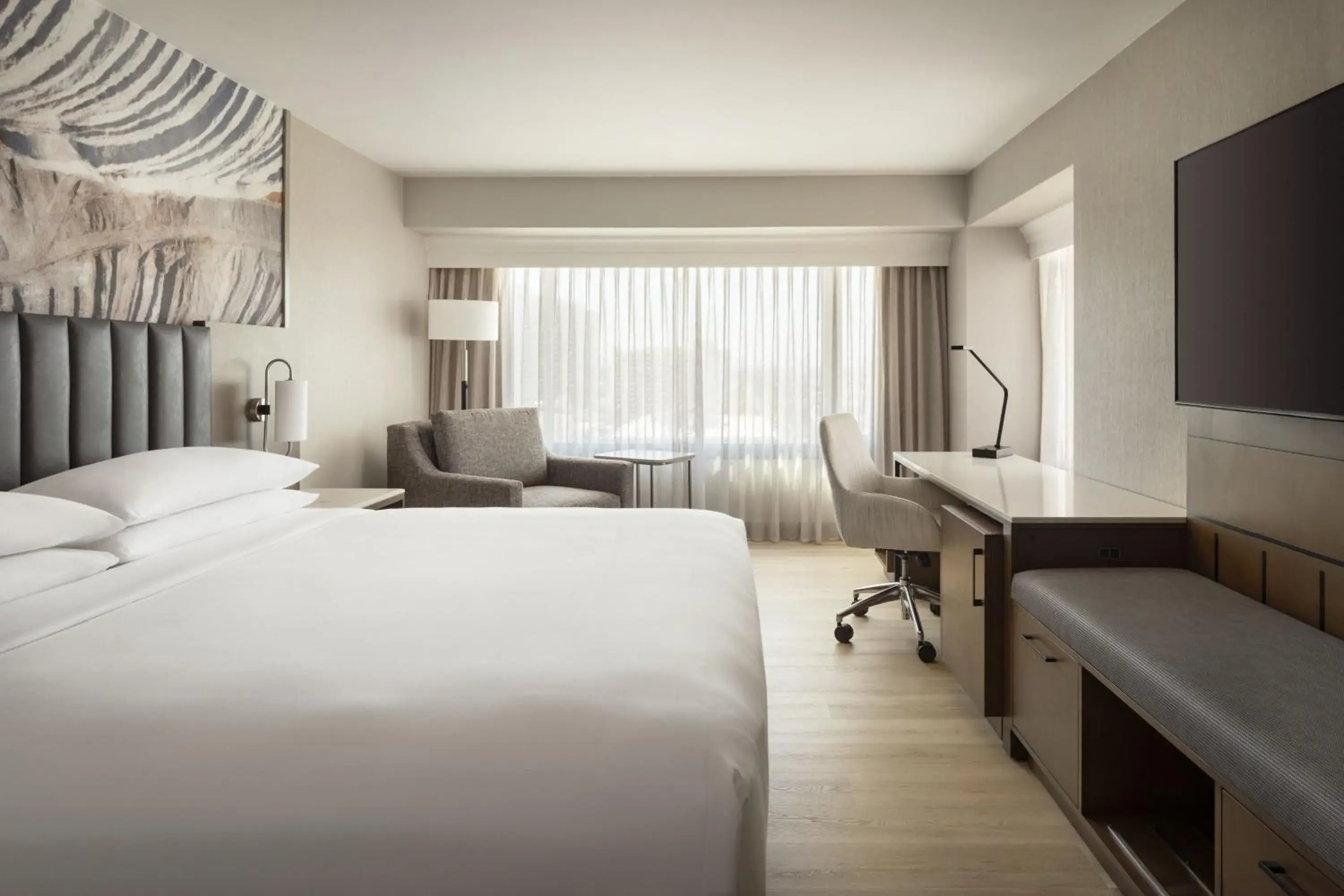 Larger Guest Room, 1 King Bed, Corner Room in Salt Lake Marriott Downtown at City Creek Larger Guest Room, 1 King Bed, Corner Room in Salt Lake Marriott Downtown at City Creek