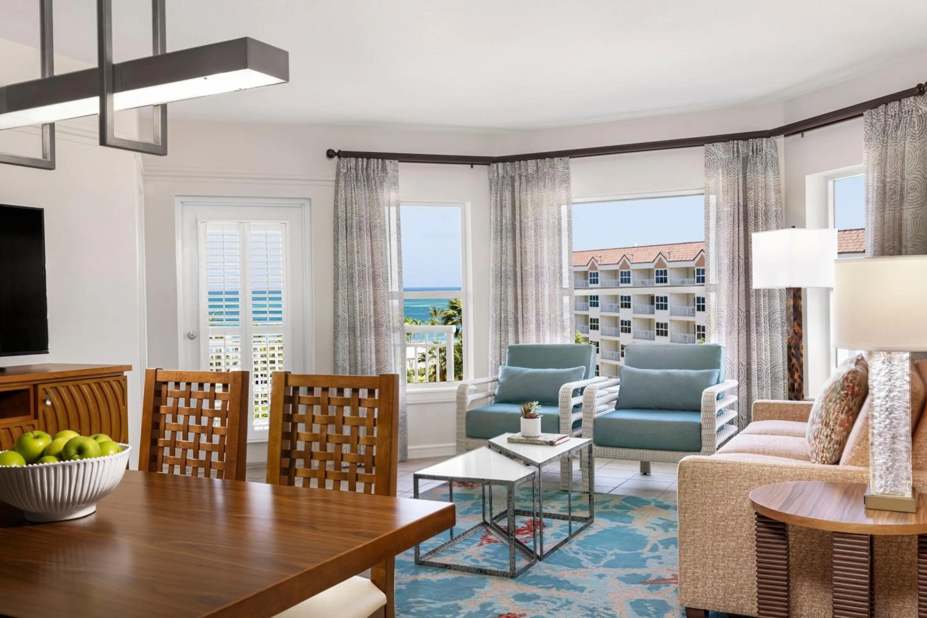 Living room in Marriott's Aruba Surf Club