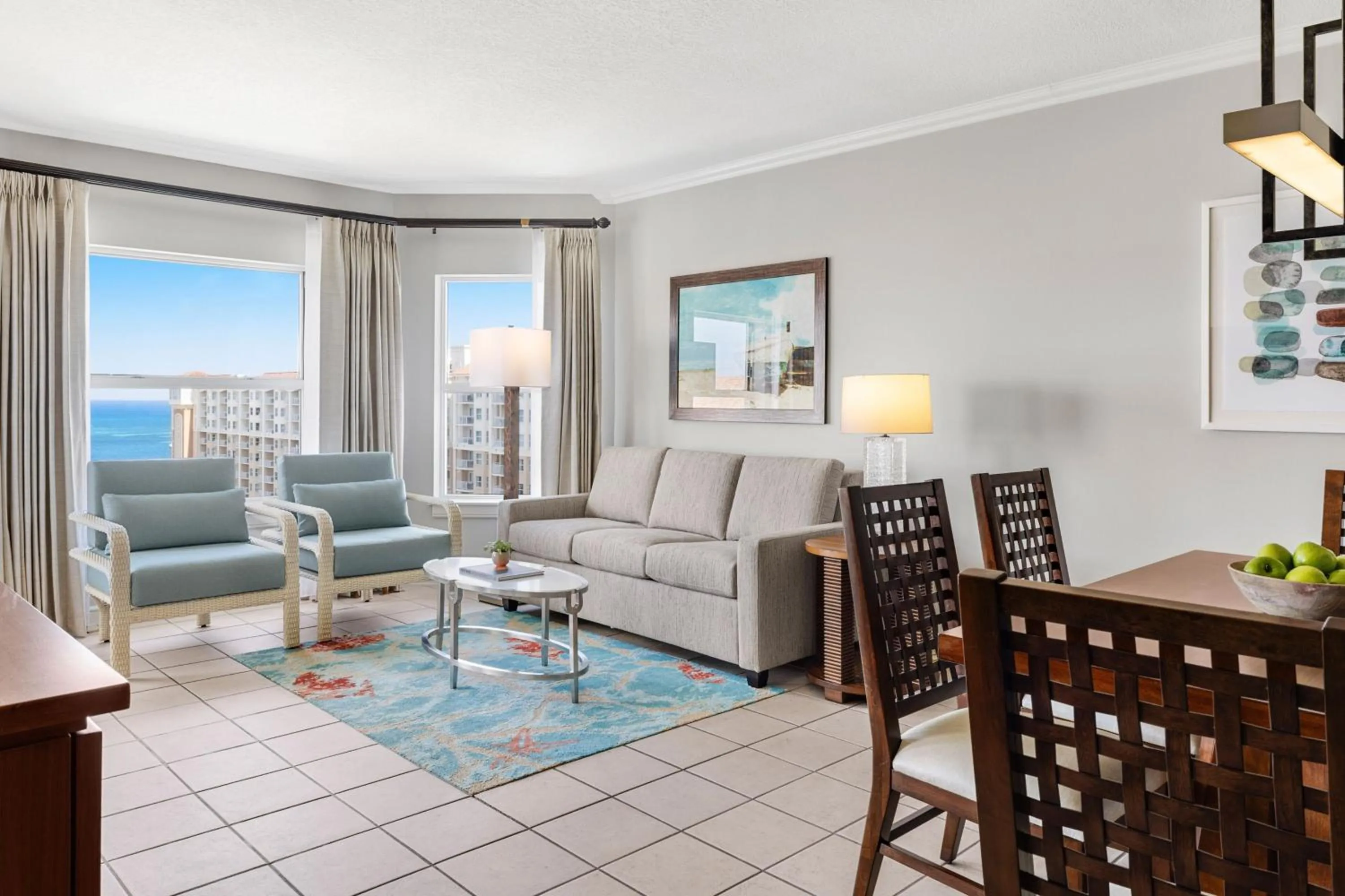 Living room in Marriott's Aruba Surf Club