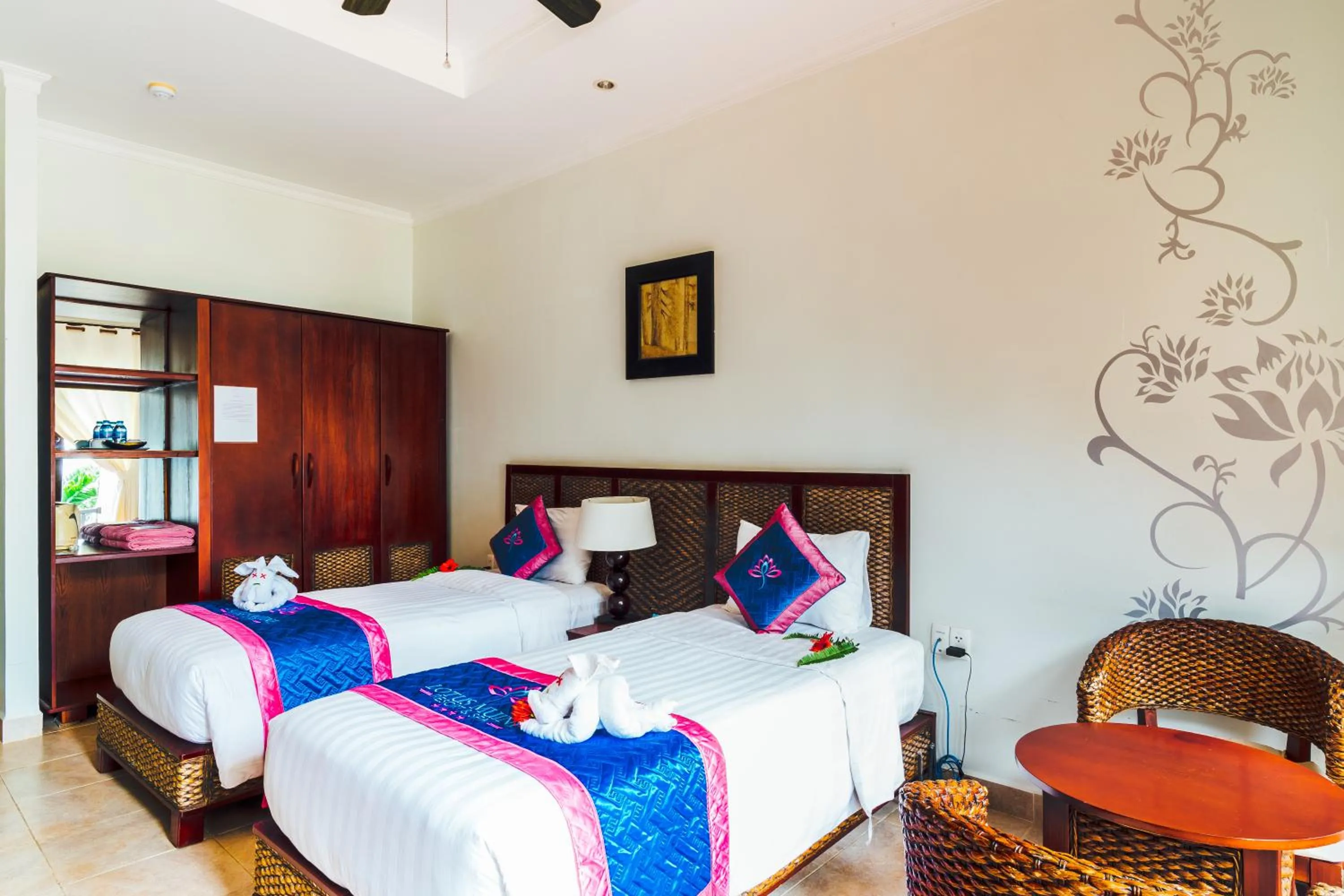 Bed in Lotus Muine Resort & Spa