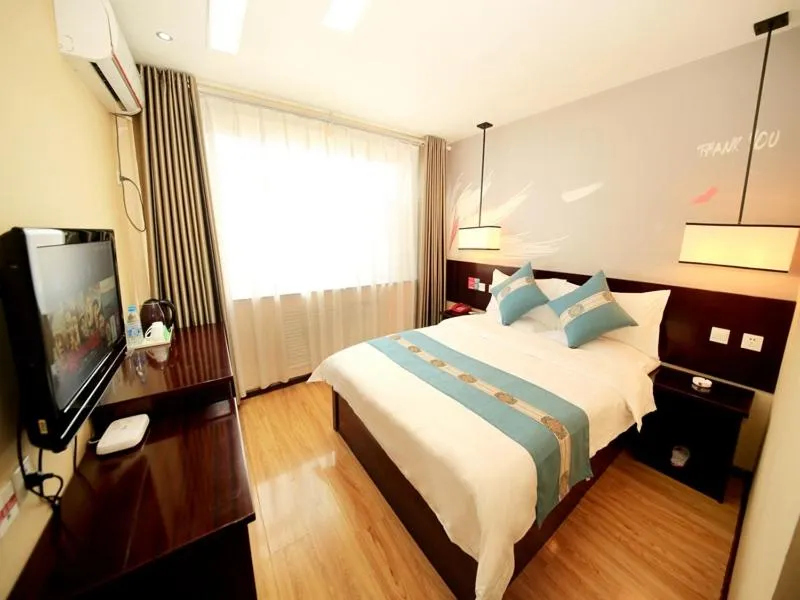 Bed in Thank Inn Chain Hotel Gansu Wuwei Fenghuang Road