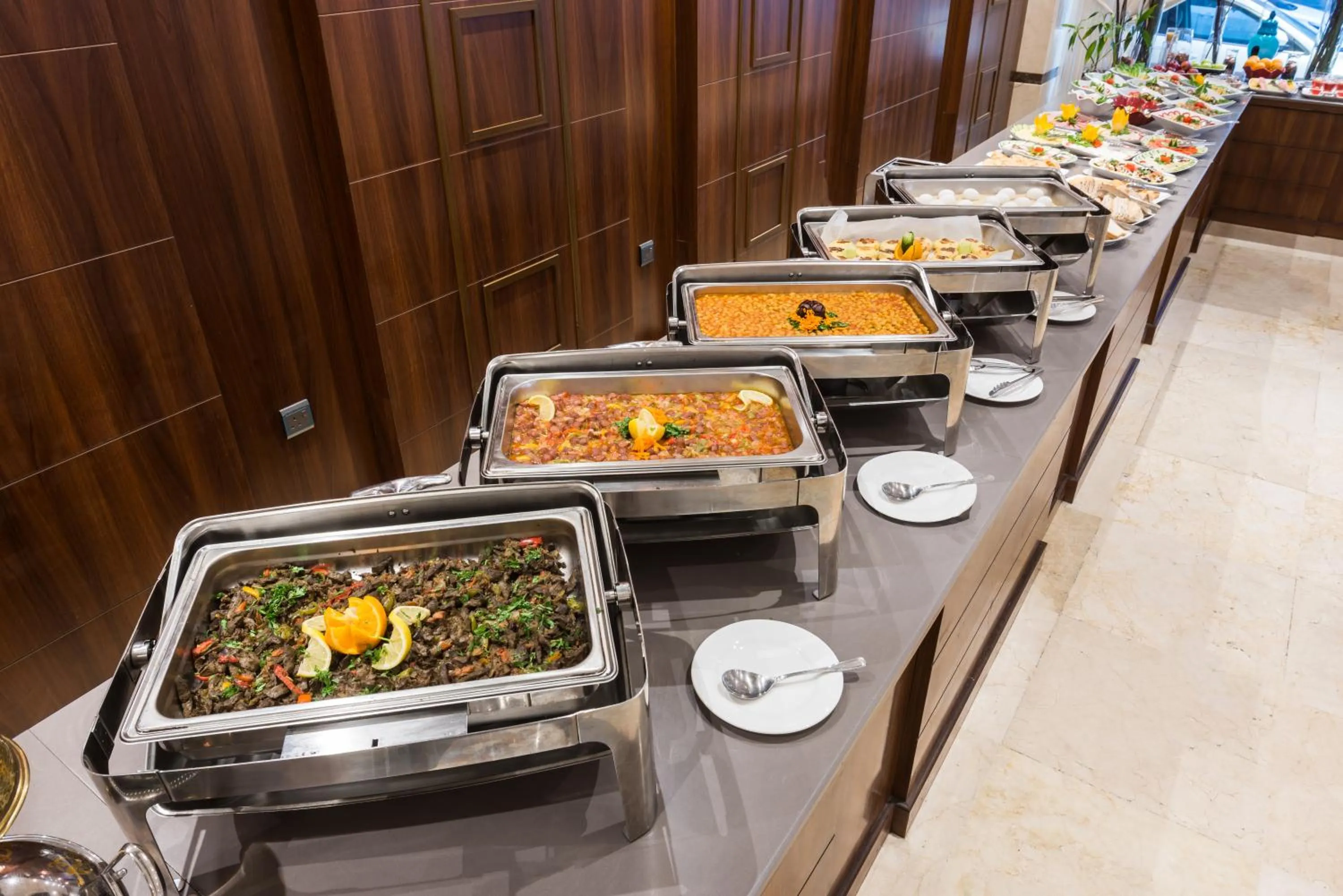 Buffet breakfast in Naviti Warwick Al Khobar
