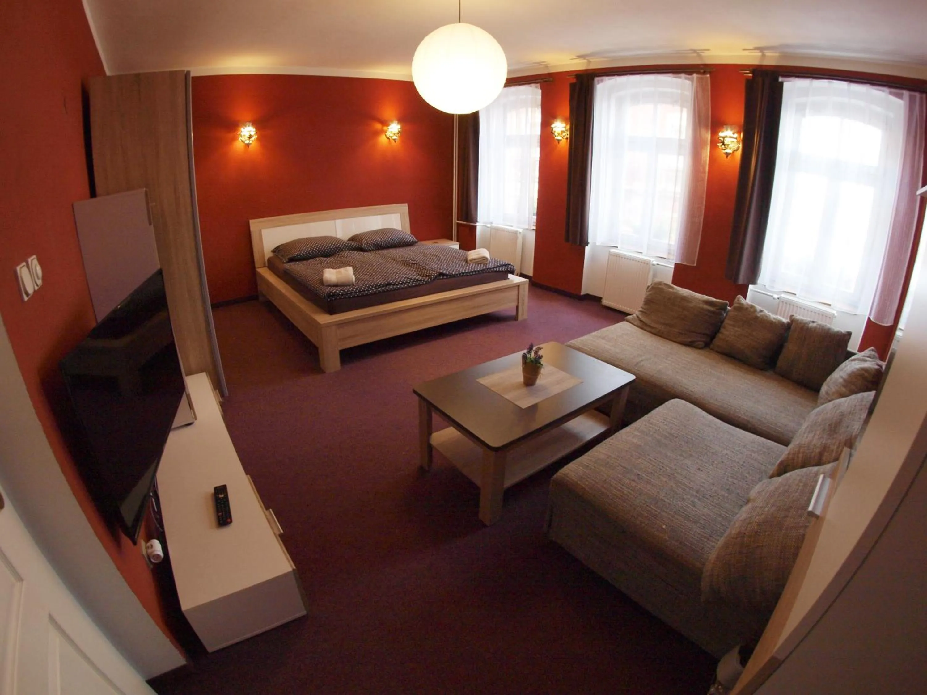 Seating area, Bed in Penzion V Horách