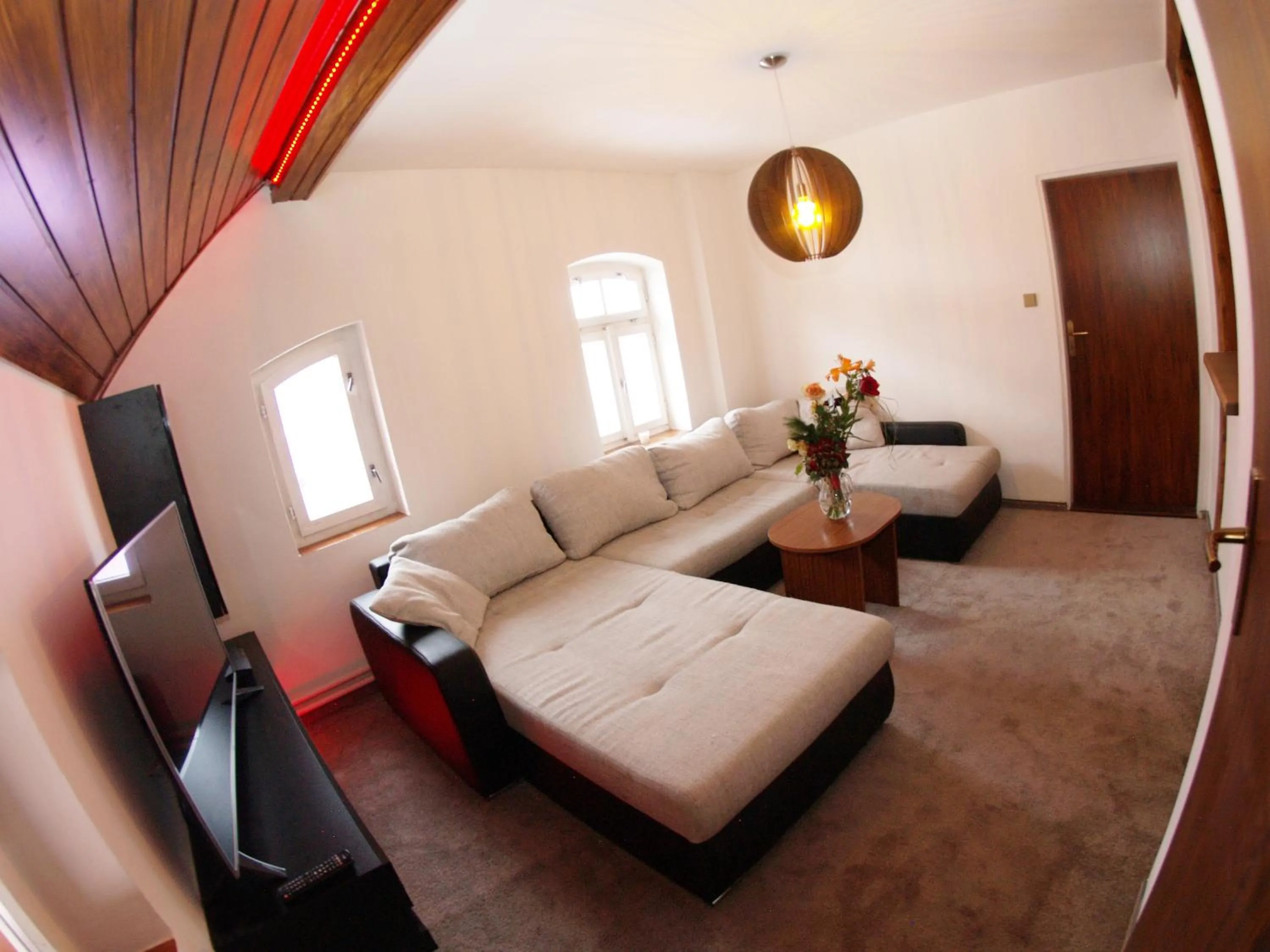 Living room, Bed in Penzion V Horách