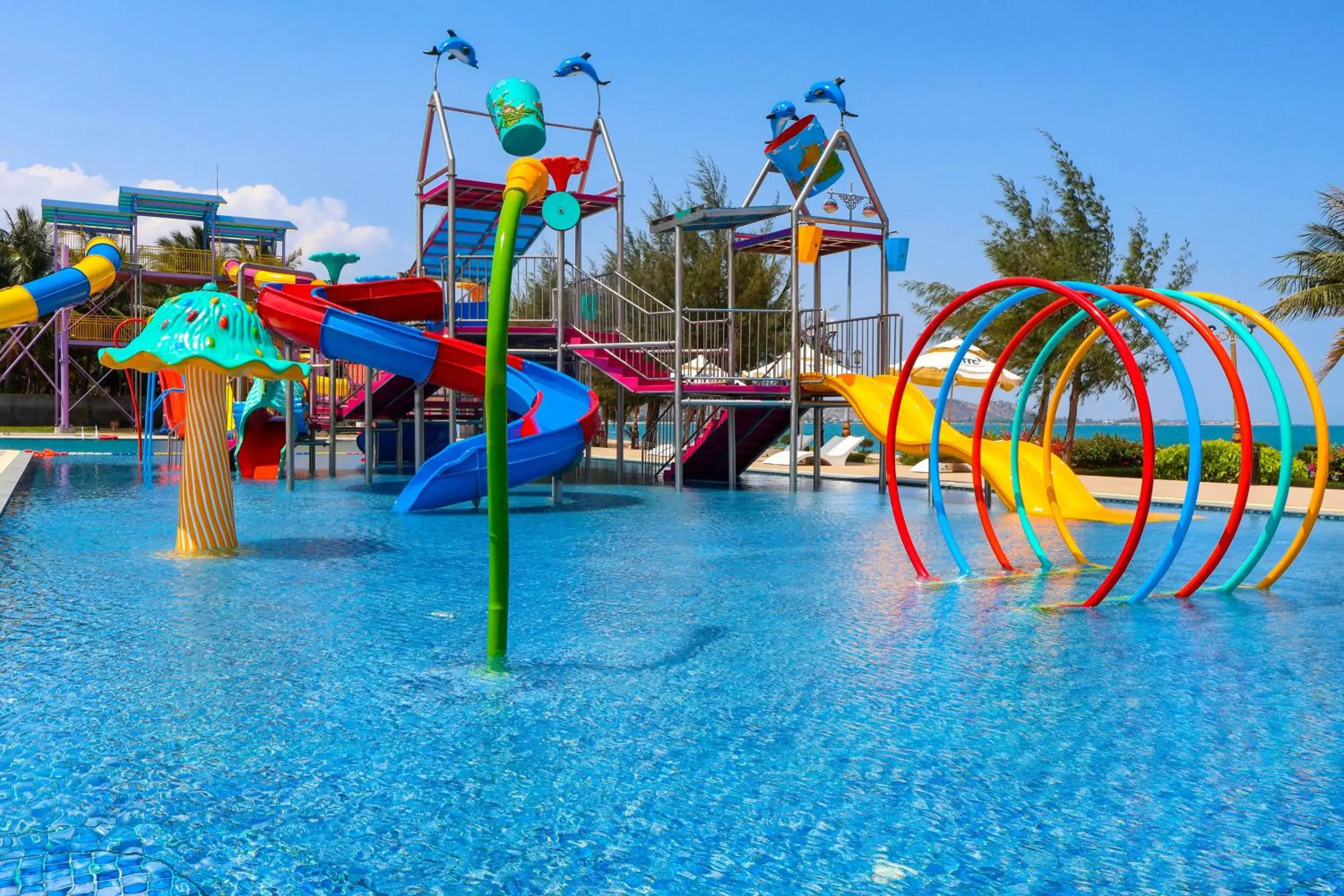 Swimming pool in TTC Resort Ninh Thuan - Unlimited Access to Water Park Swimming pool in TTC Resort Ninh Thuan - Unlimited Access to Water Park