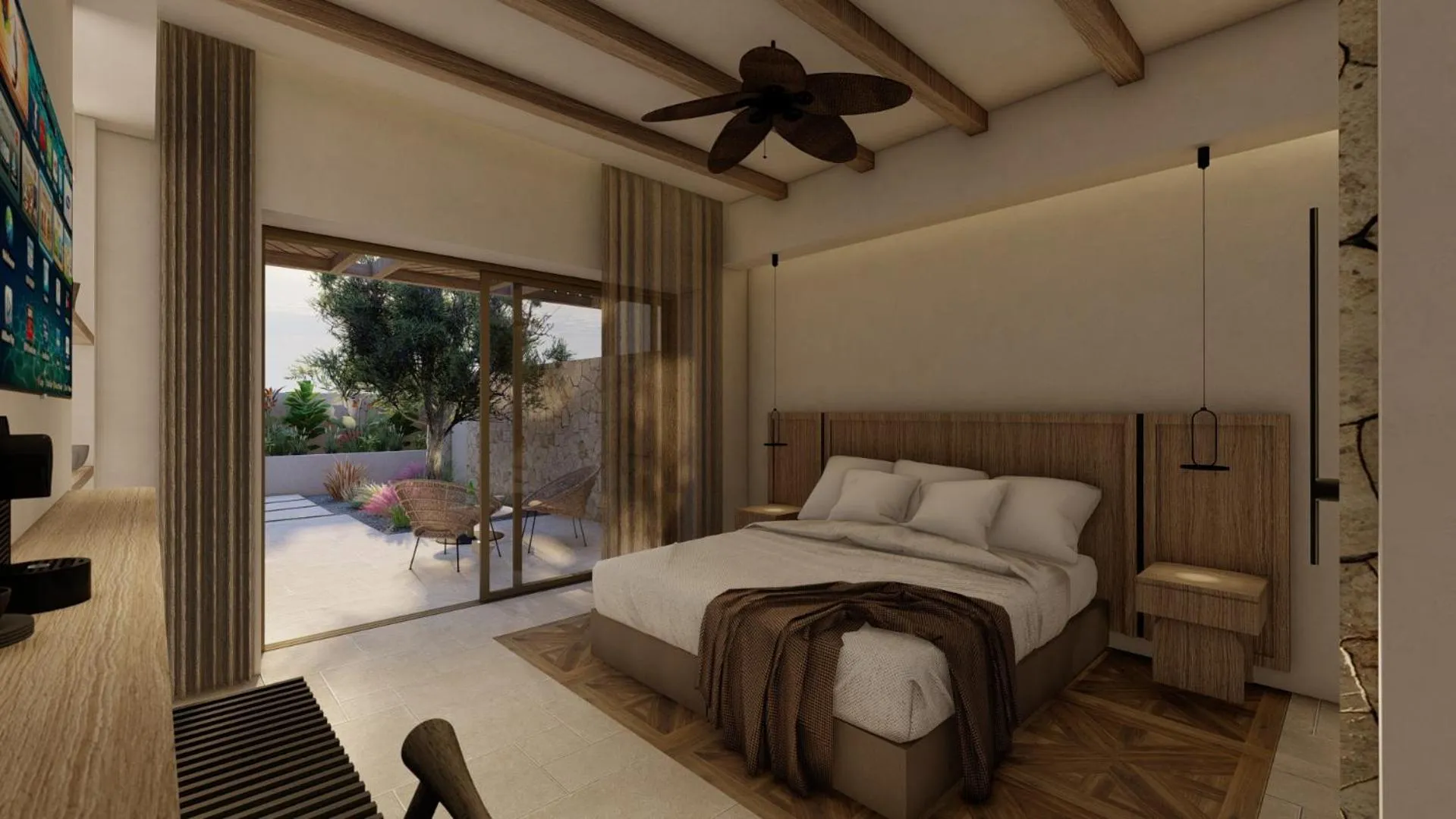 Bed in Coriva Beach Hotel & Bungalows