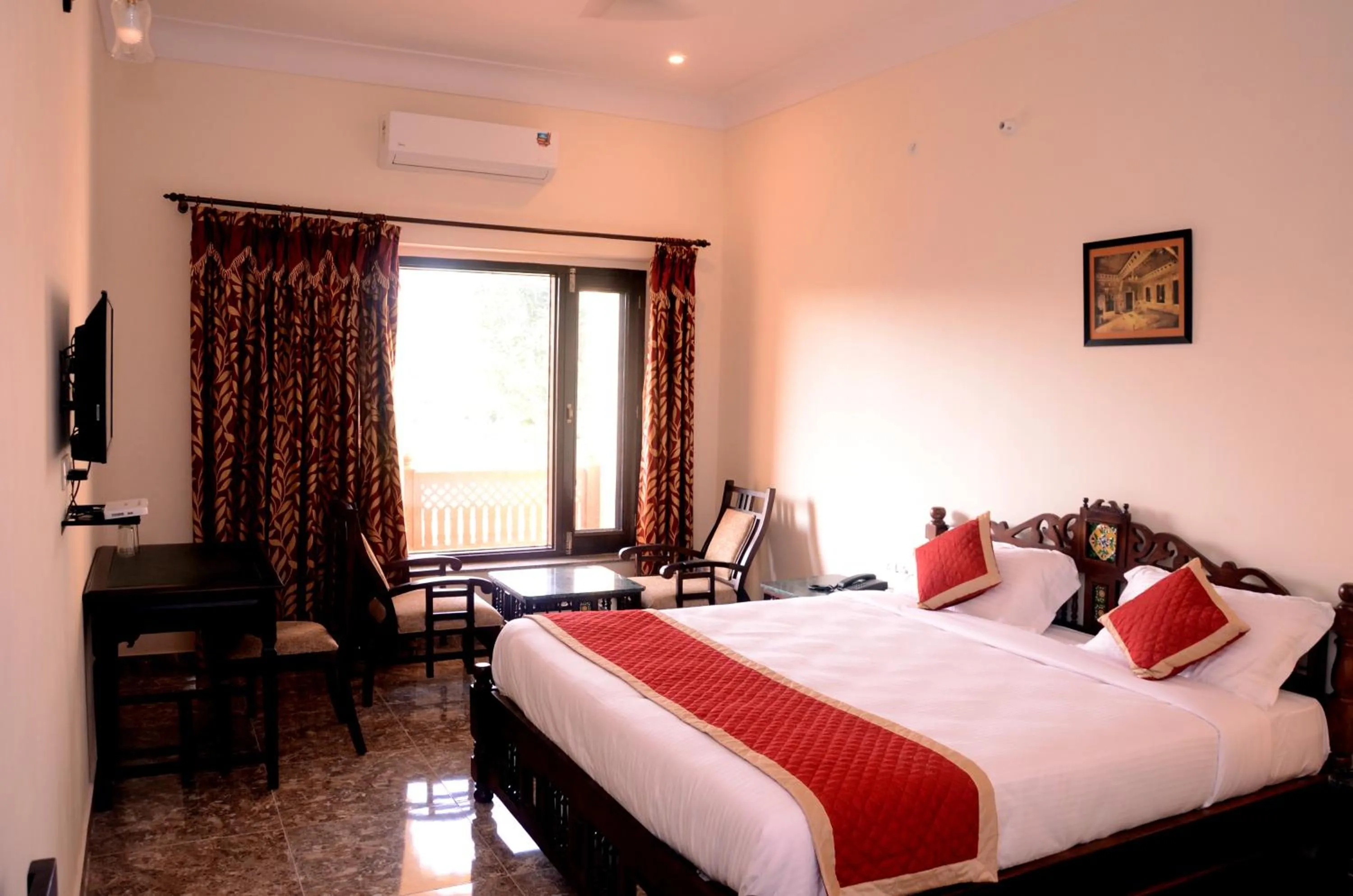 Bedroom, Bed in Moti Mahal - A Heritage Haveli