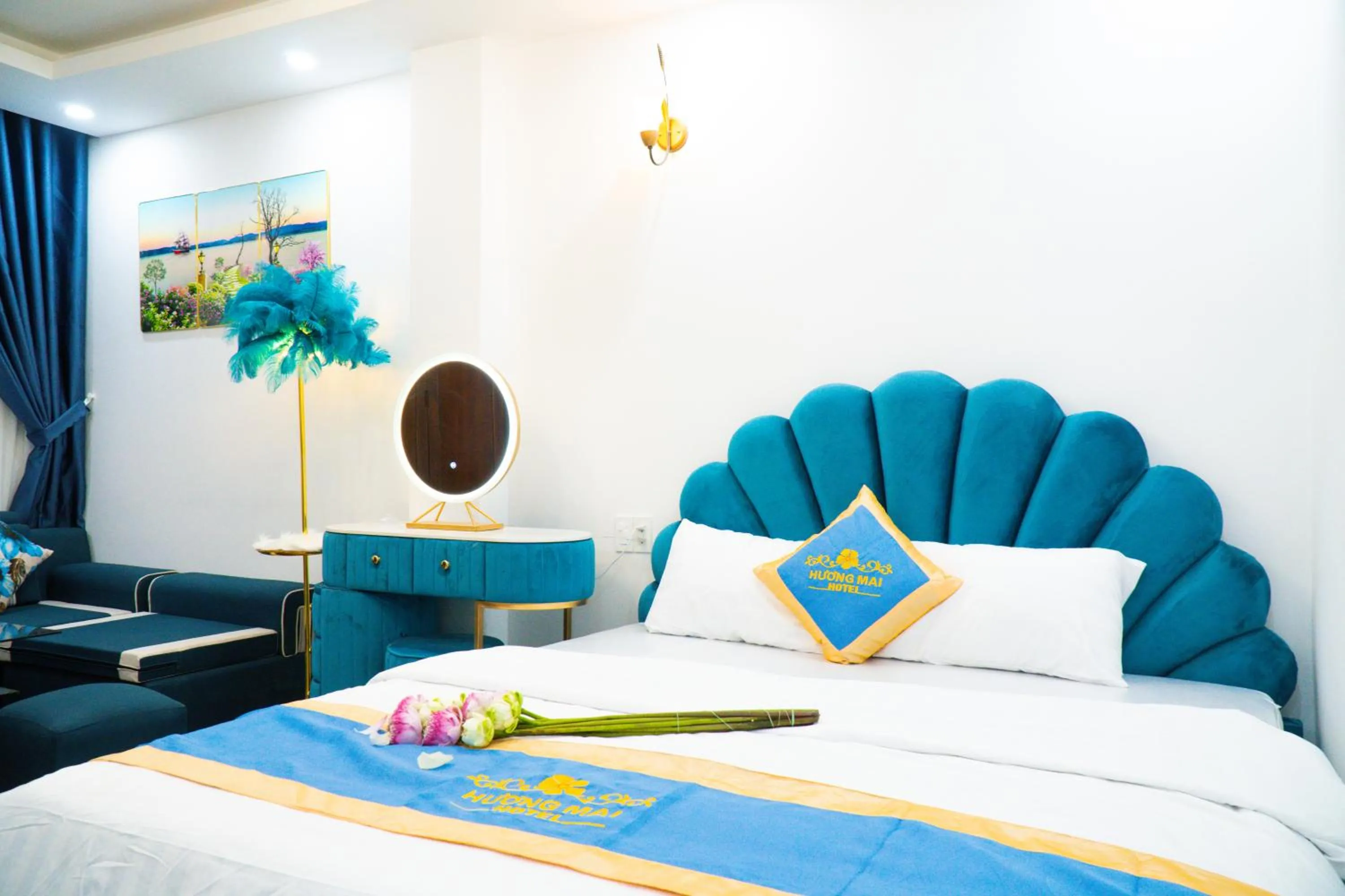 Bed in Huong Mai Hotel