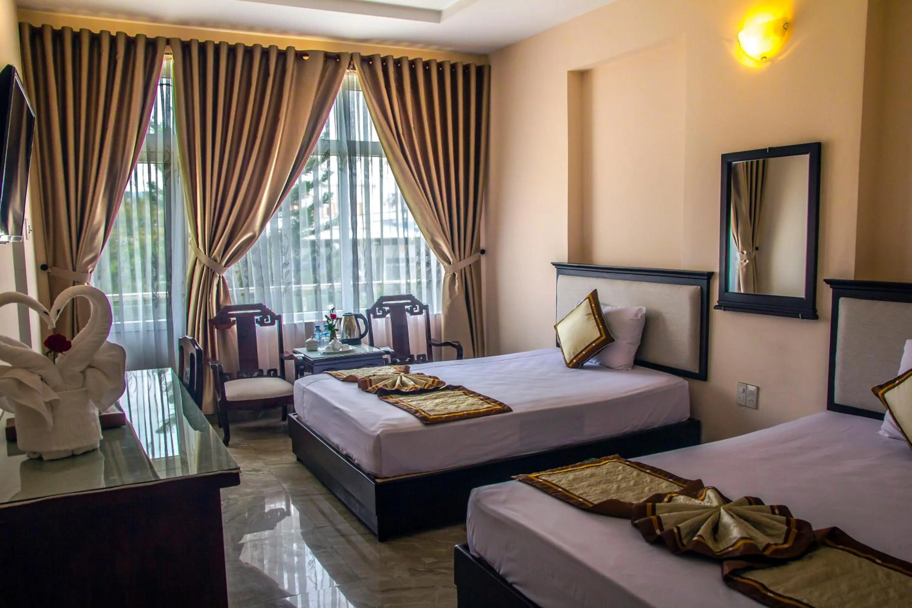 Bed in Song Huong Hue Hotel