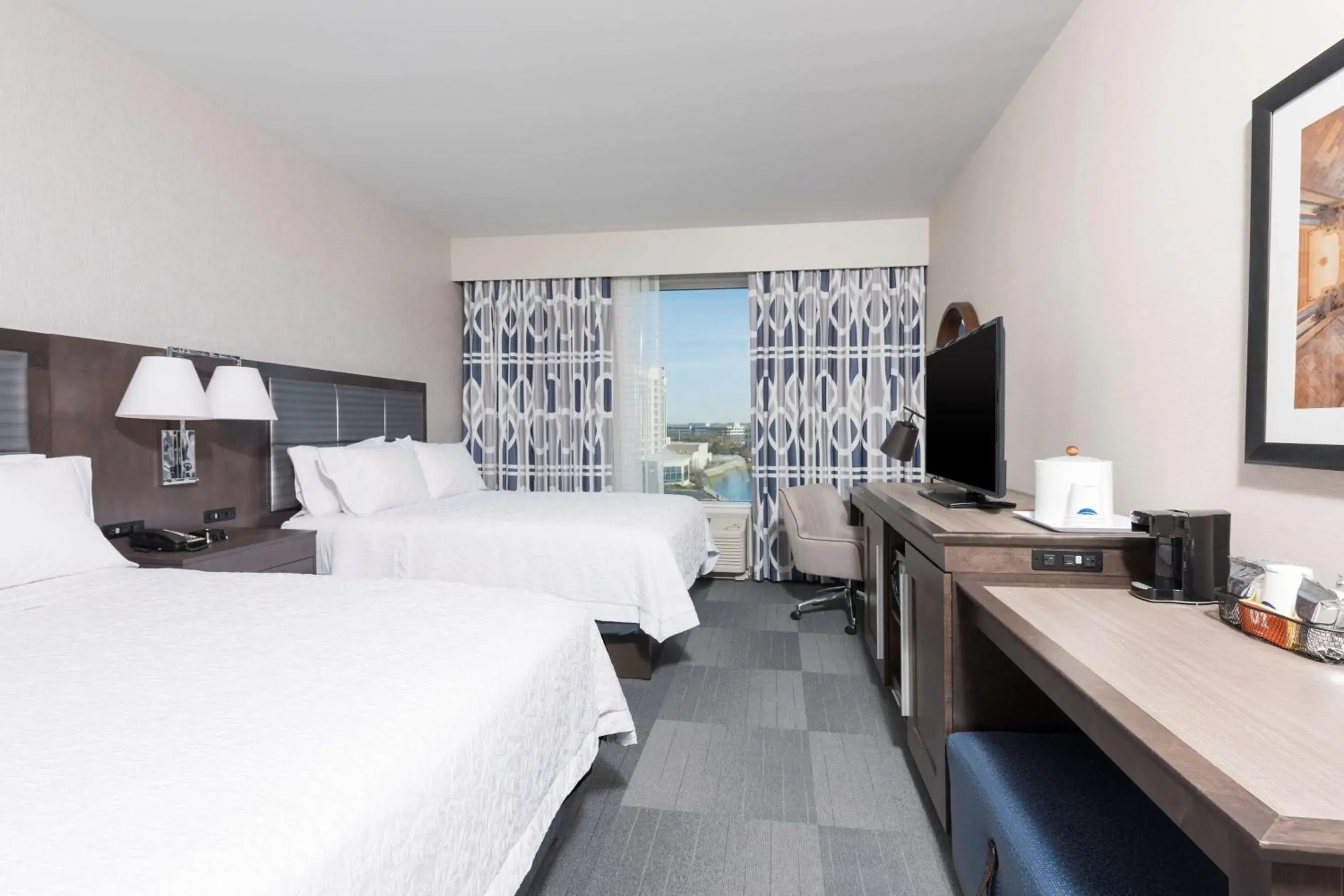 Queen Room with Two Queen Beds - Hearing Access/Non-Smoking in Hampton Inn & Suites Indianapolis-Keystone, IN Queen Room with Two Queen Beds - Hearing Access/Non-Smoking in Hampton Inn & Suites Indianapolis-Keystone, IN
