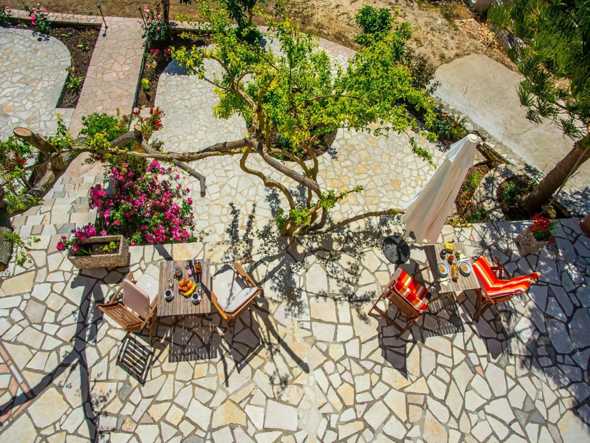 Bird's eye view in Panoramic Sunset