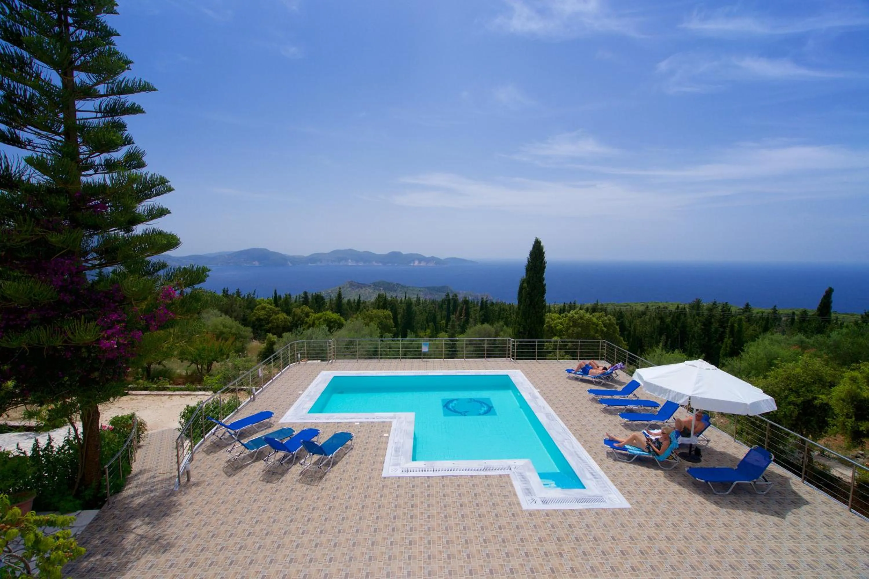 Swimming pool in Panoramic Sunset