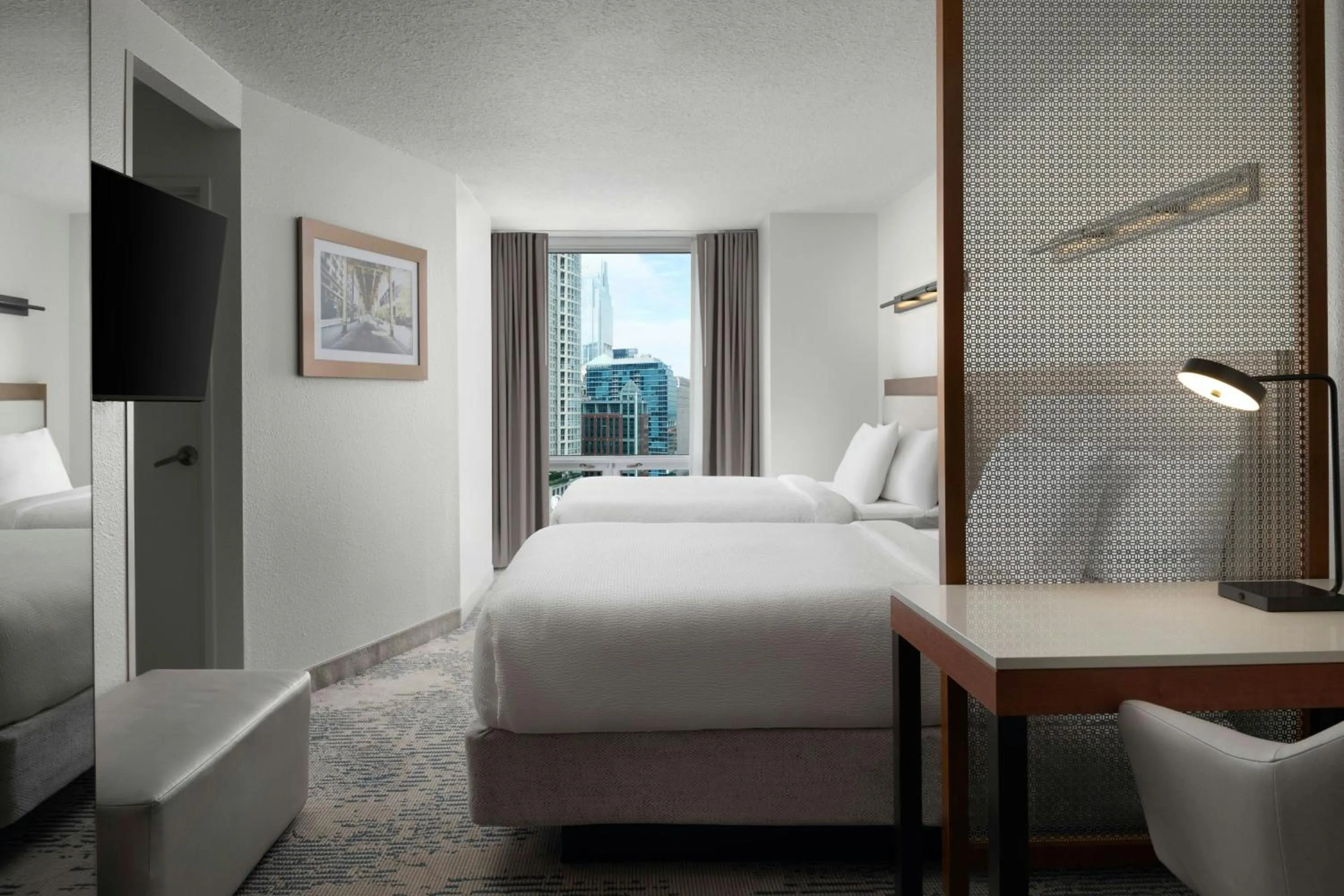 Photo of the whole room, Bed in SpringHill Suites Chicago Downtown/River North