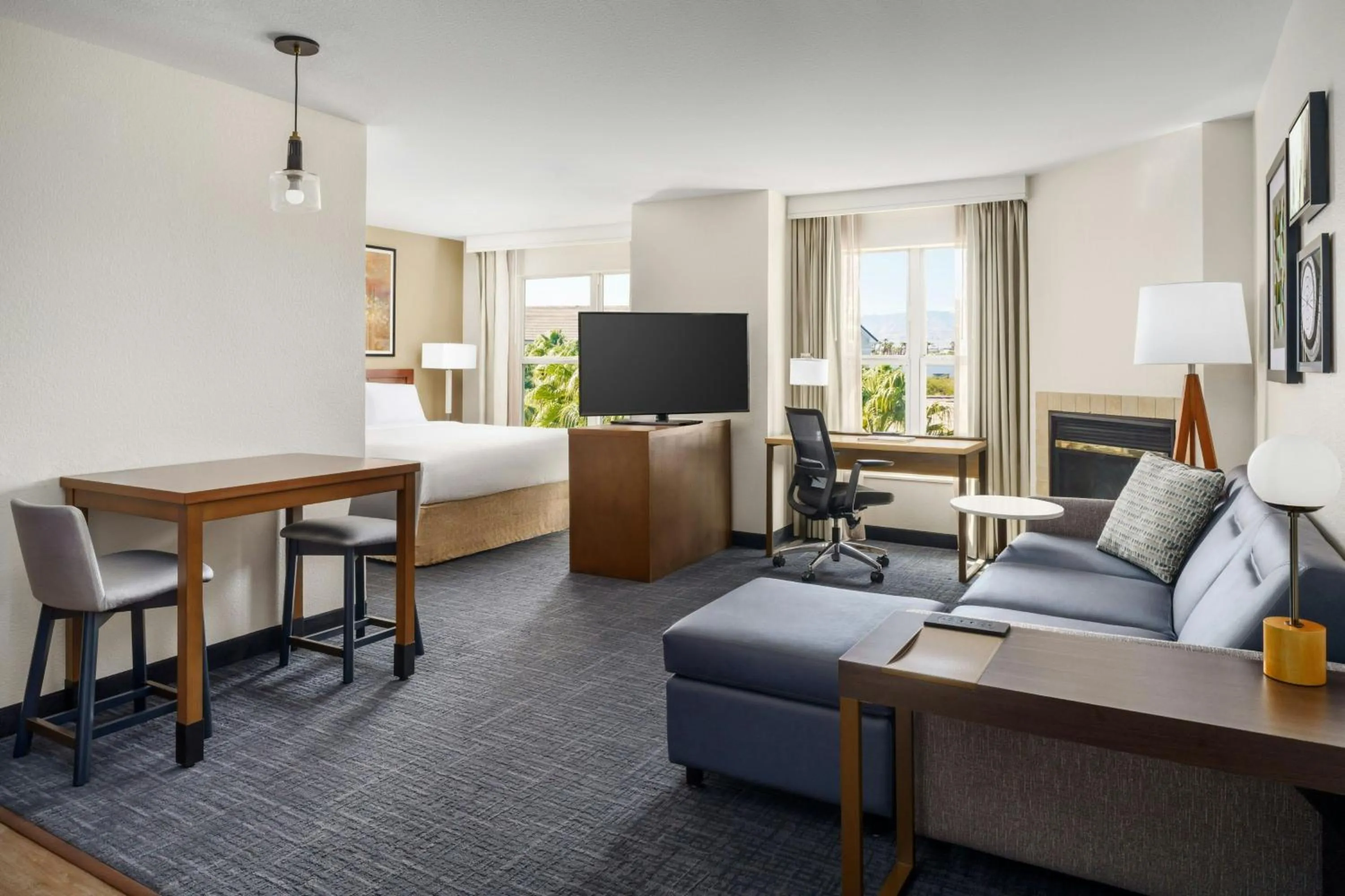Living room, Bed in Residence Inn By Marriott Las Vegas Stadium Area