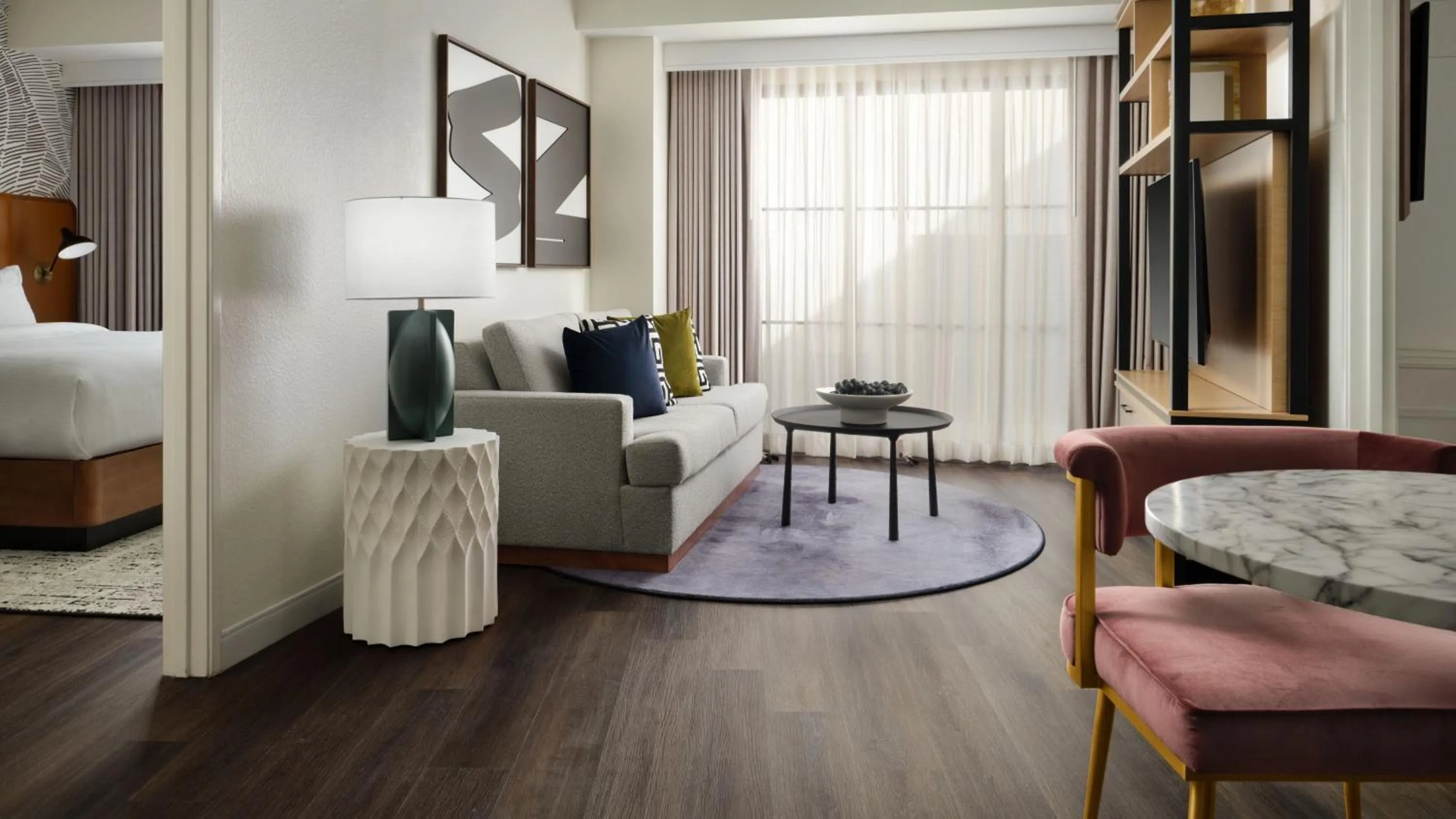 Living room, Bed in Burton House, Beverly Hills, A Tribute Portfolio Hotel