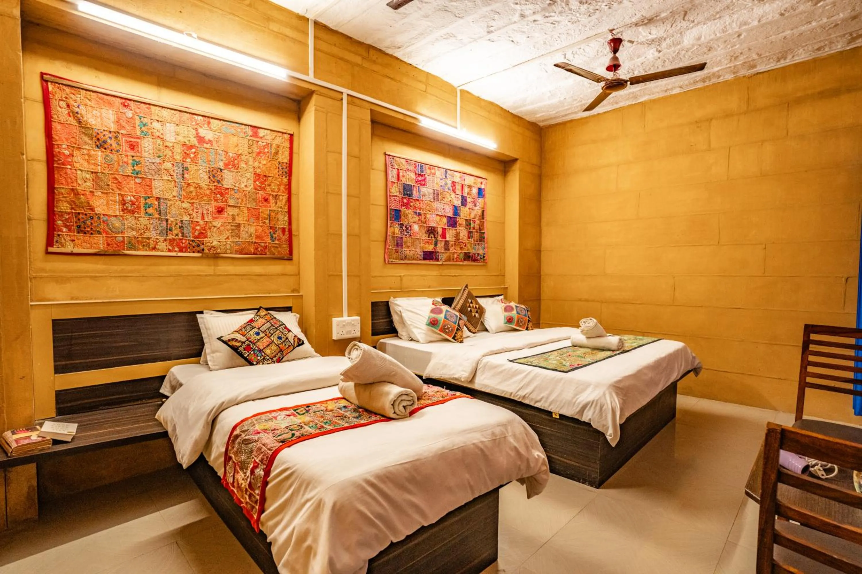 Bed in Hotel Fotiya jaisalmer
