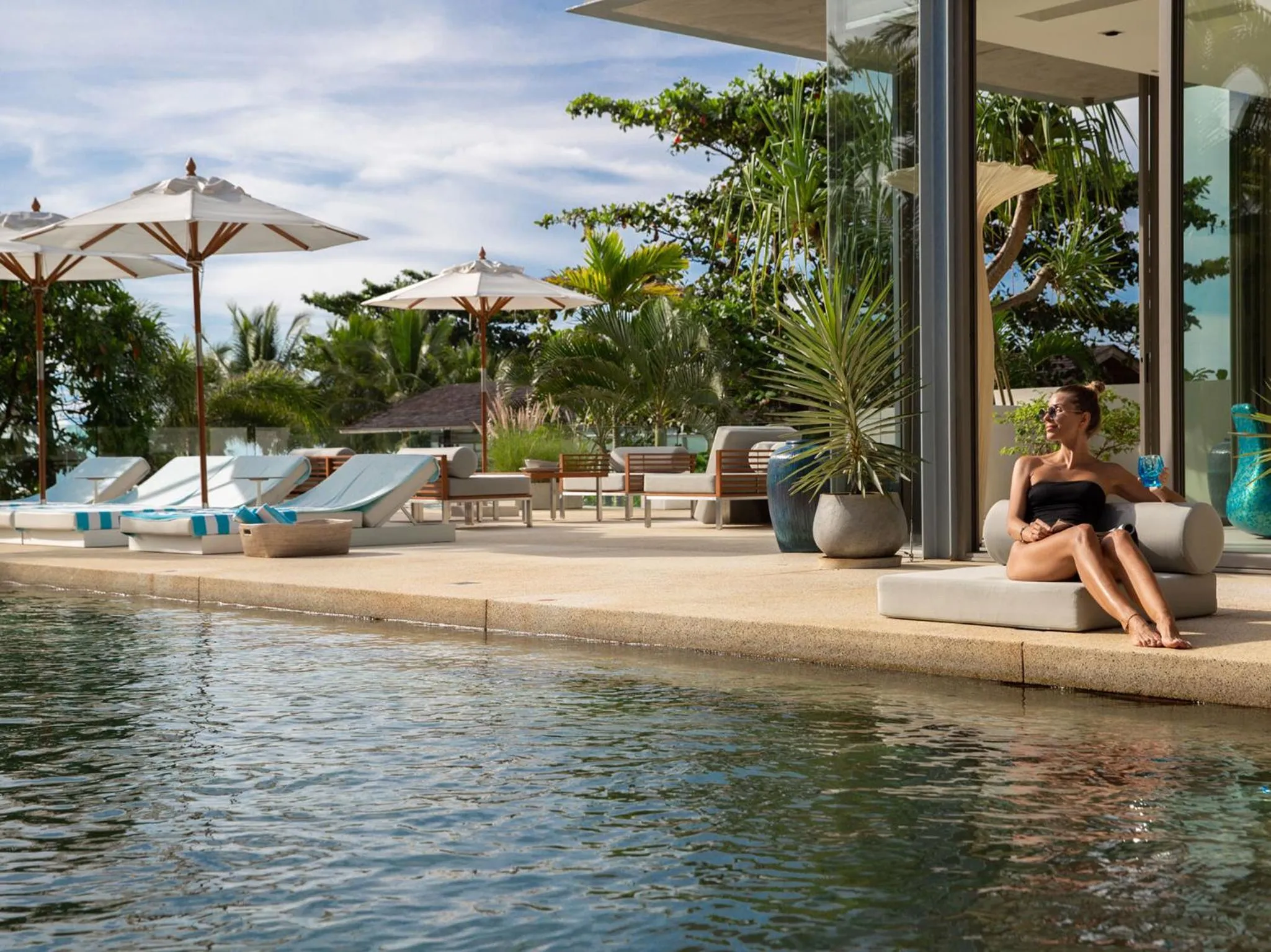 Pool view in Sava Beach Villas