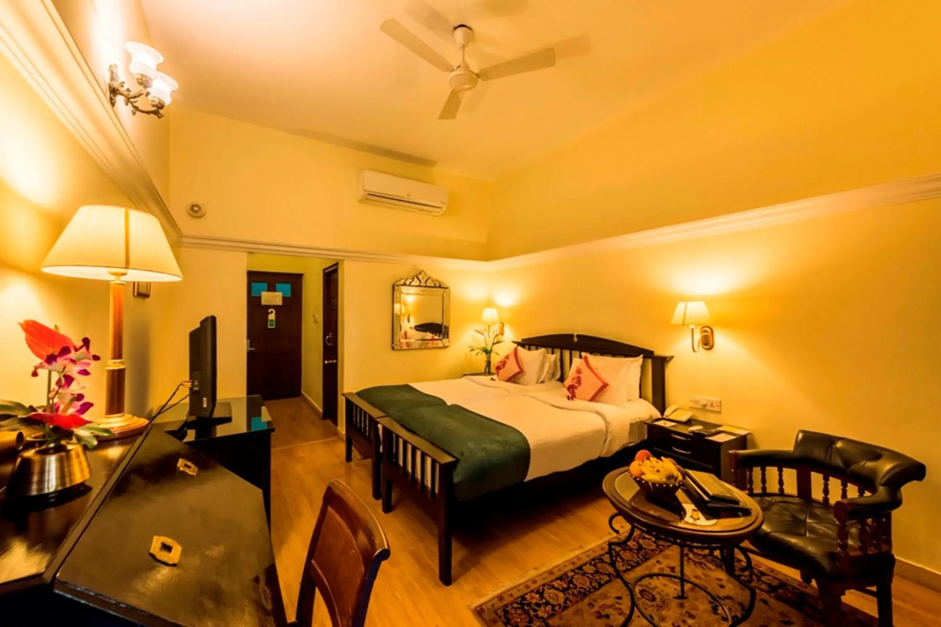 TV and multimedia, Bed in Royal Orchid Metropole Mysore TV and multimedia, Bed in Royal Orchid Metropole Mysore