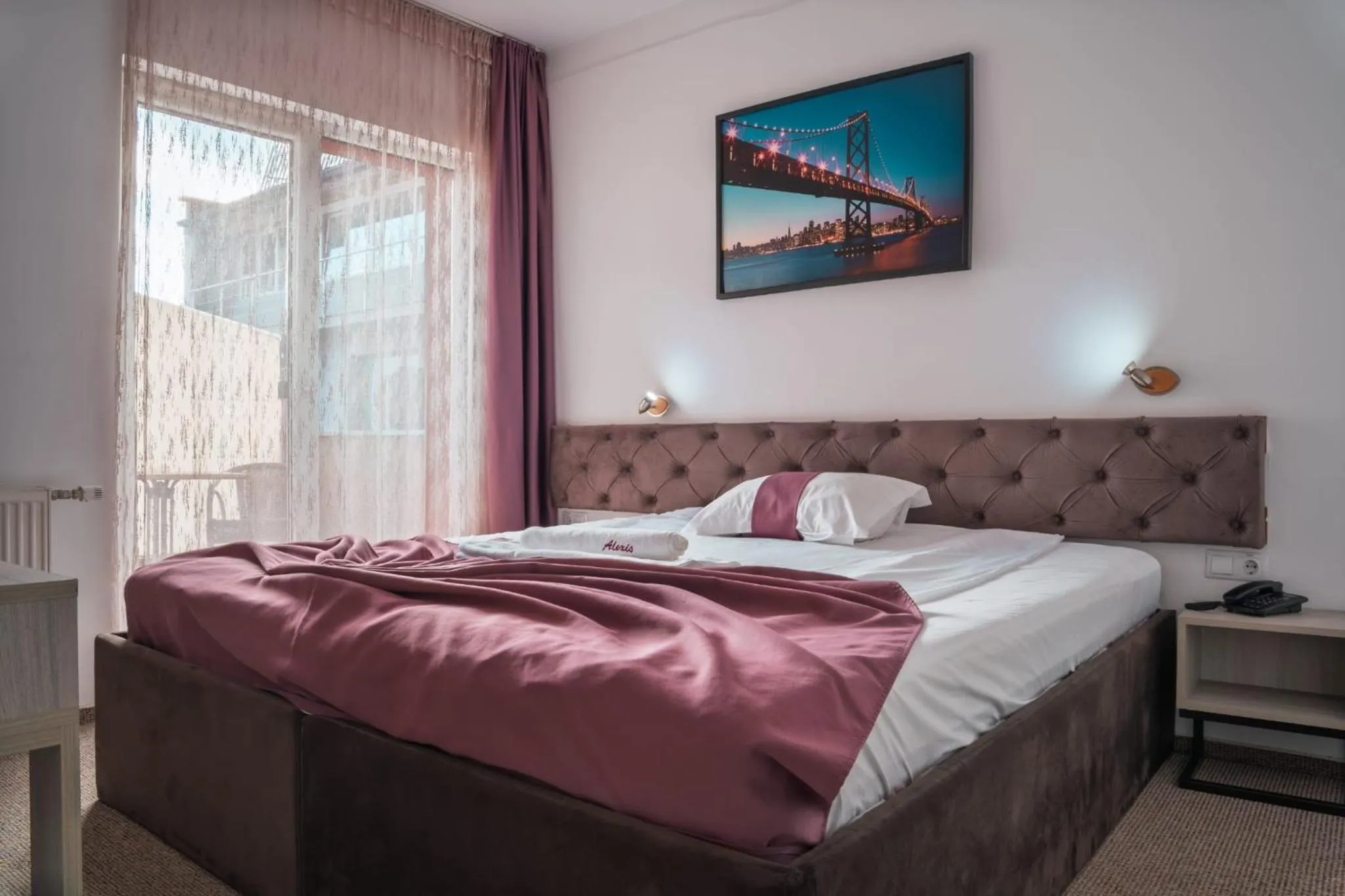 Decorative detail, Bed in Hotel Alexis