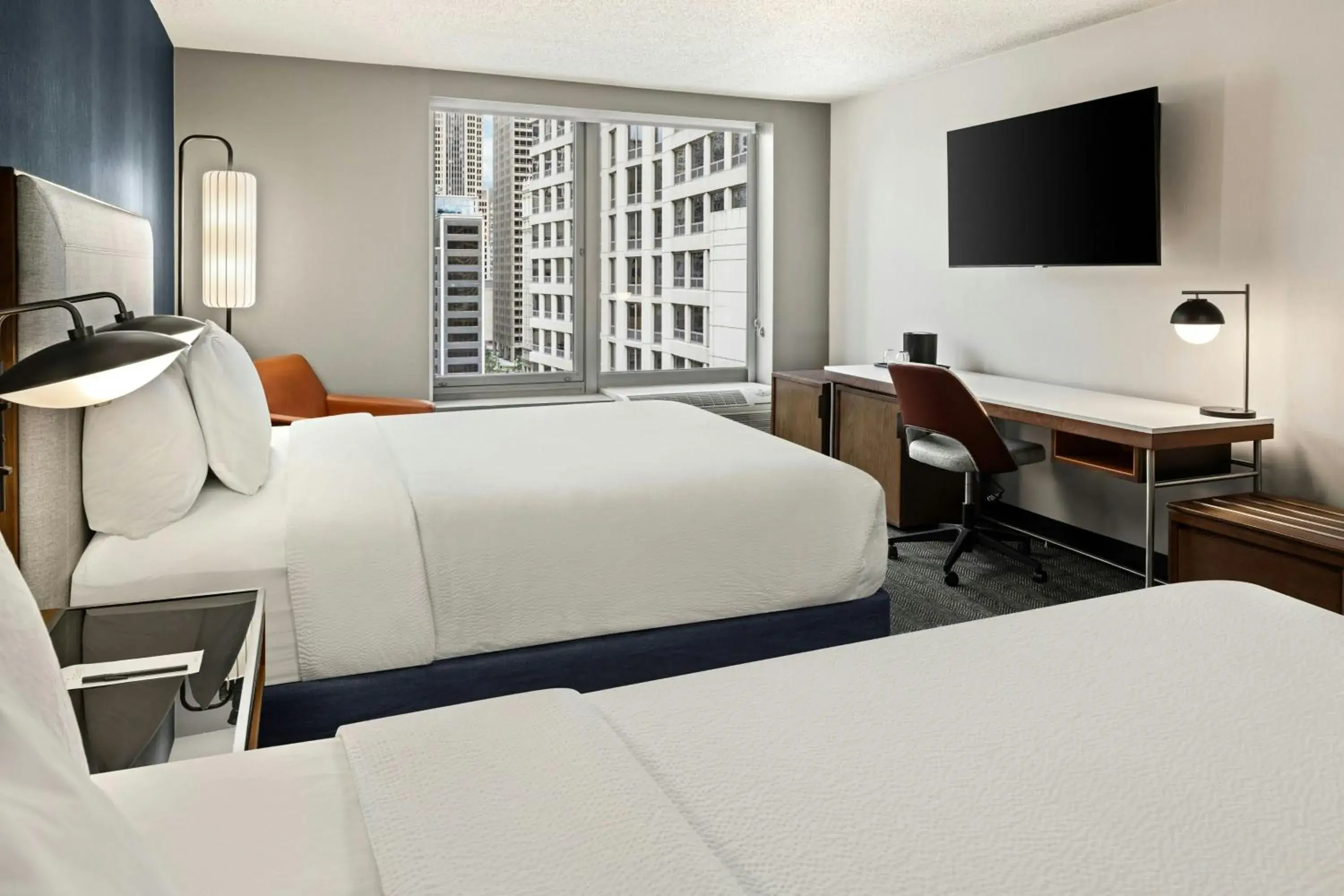 Queen Room with Two Queen Beds and Adapted Tub - Mobility Accessible in Courtyard by Marriott Chicago Downtown/River North Queen Room with Two Queen Beds and Adapted Tub - Mobility Accessible in Courtyard by Marriott Chicago Downtown/River North