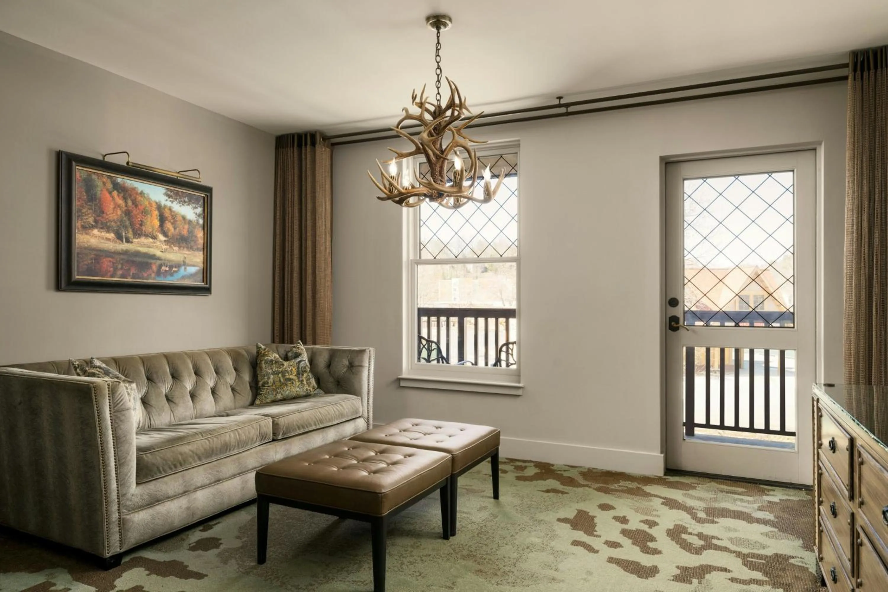 Living room in Grand Bohemian Lodge Asheville, Autograph Collection