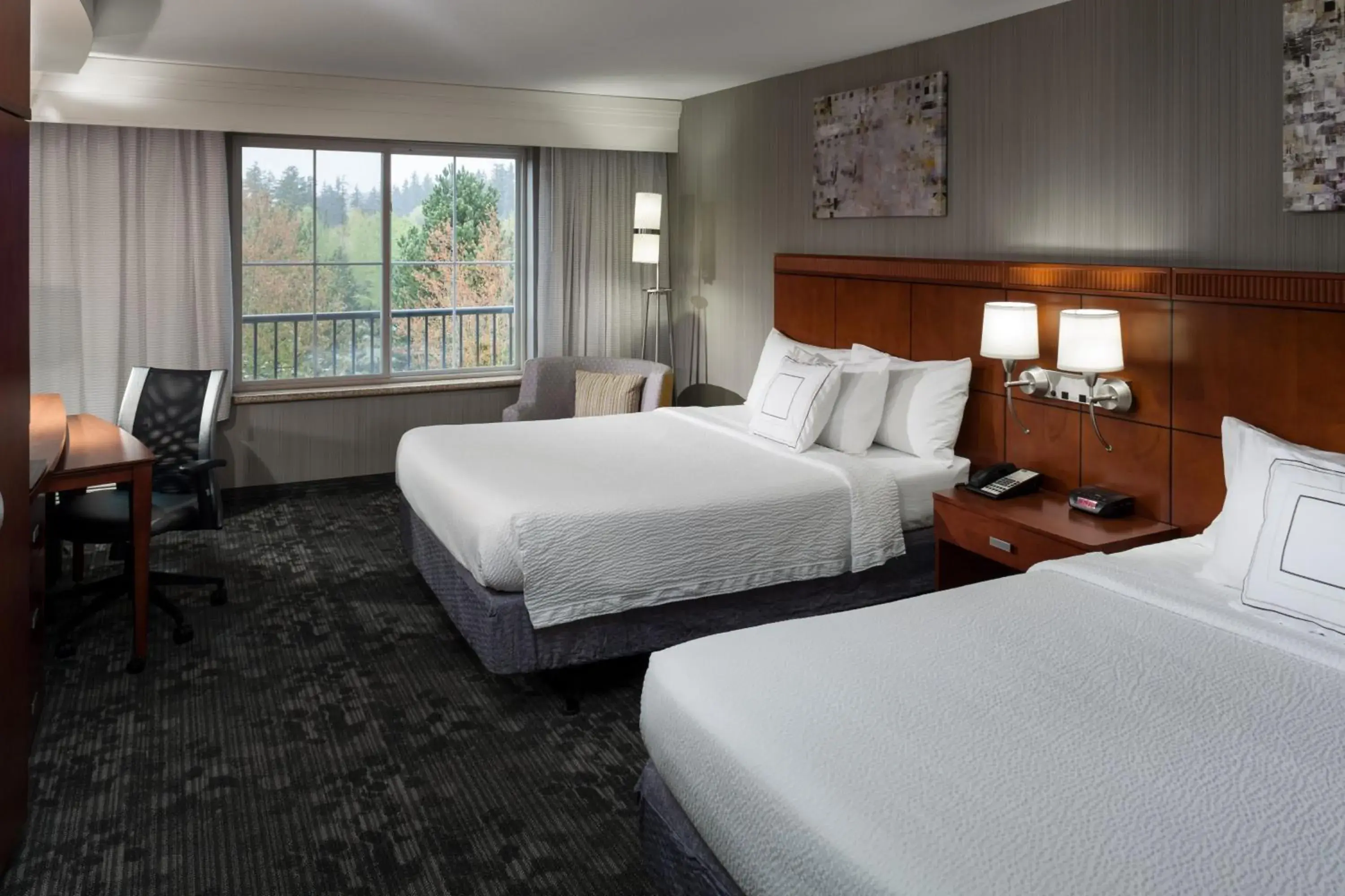 Queen Room with Two Queen Beds and Transfer Shower - Mobility and Hearing Accessible in Courtyard by Marriott Santa Clarita Valencia Queen Room with Two Queen Beds and Transfer Shower - Mobility and Hearing Accessible in Courtyard by Marriott Santa Clarita Valencia