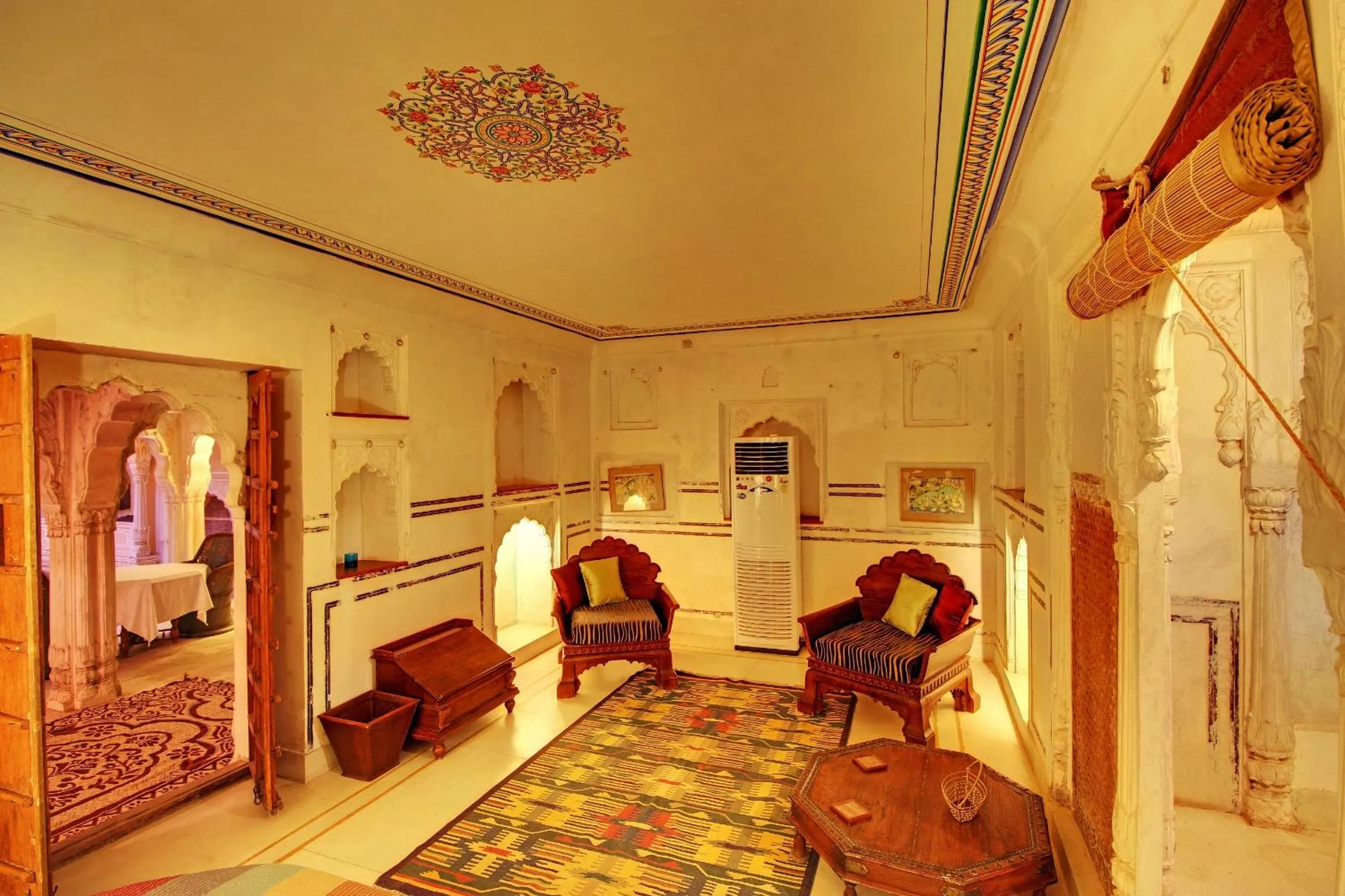 Seating area, Bed in The Fort Pokaran