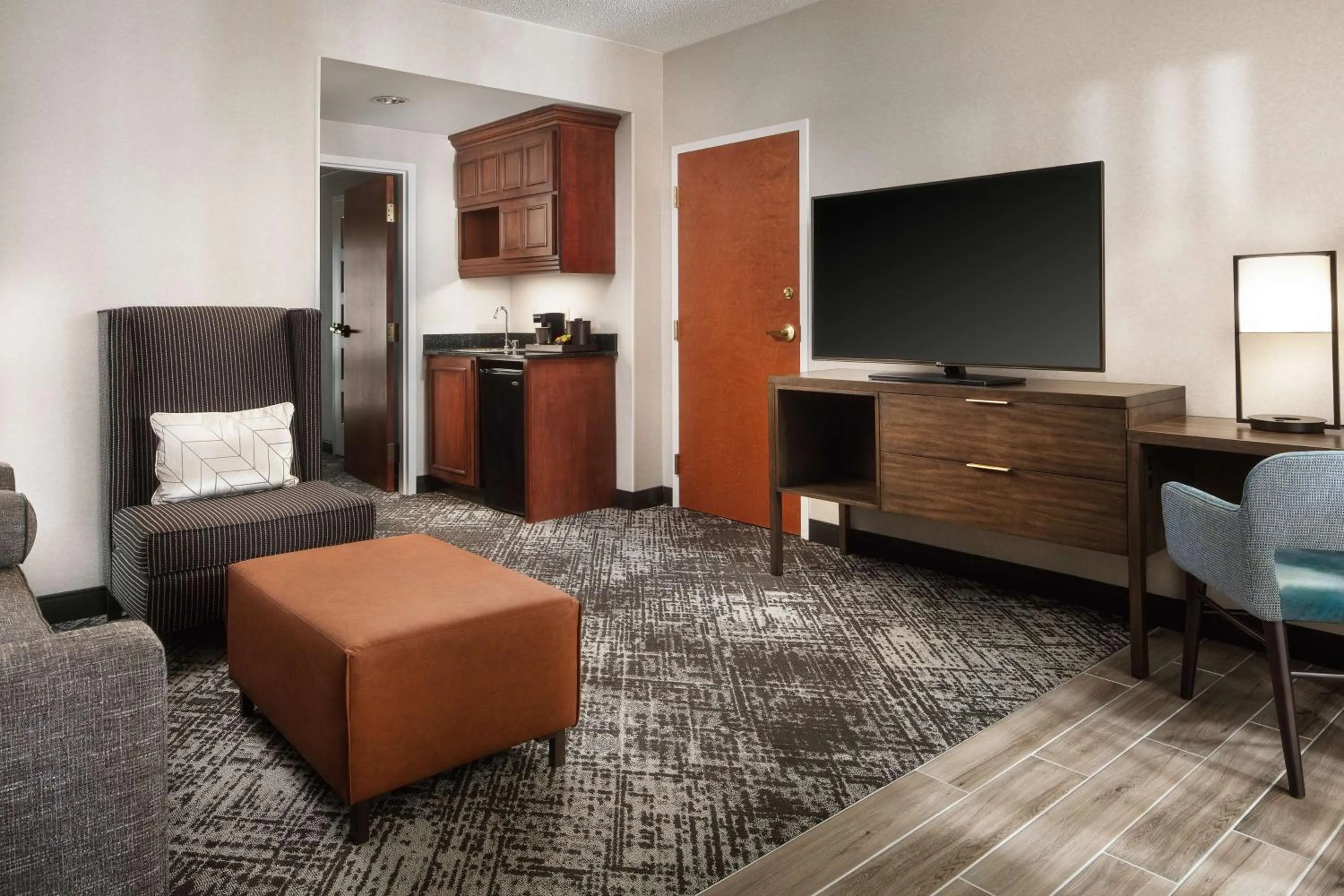 Bed in Hilton Charlotte Airport Hotel