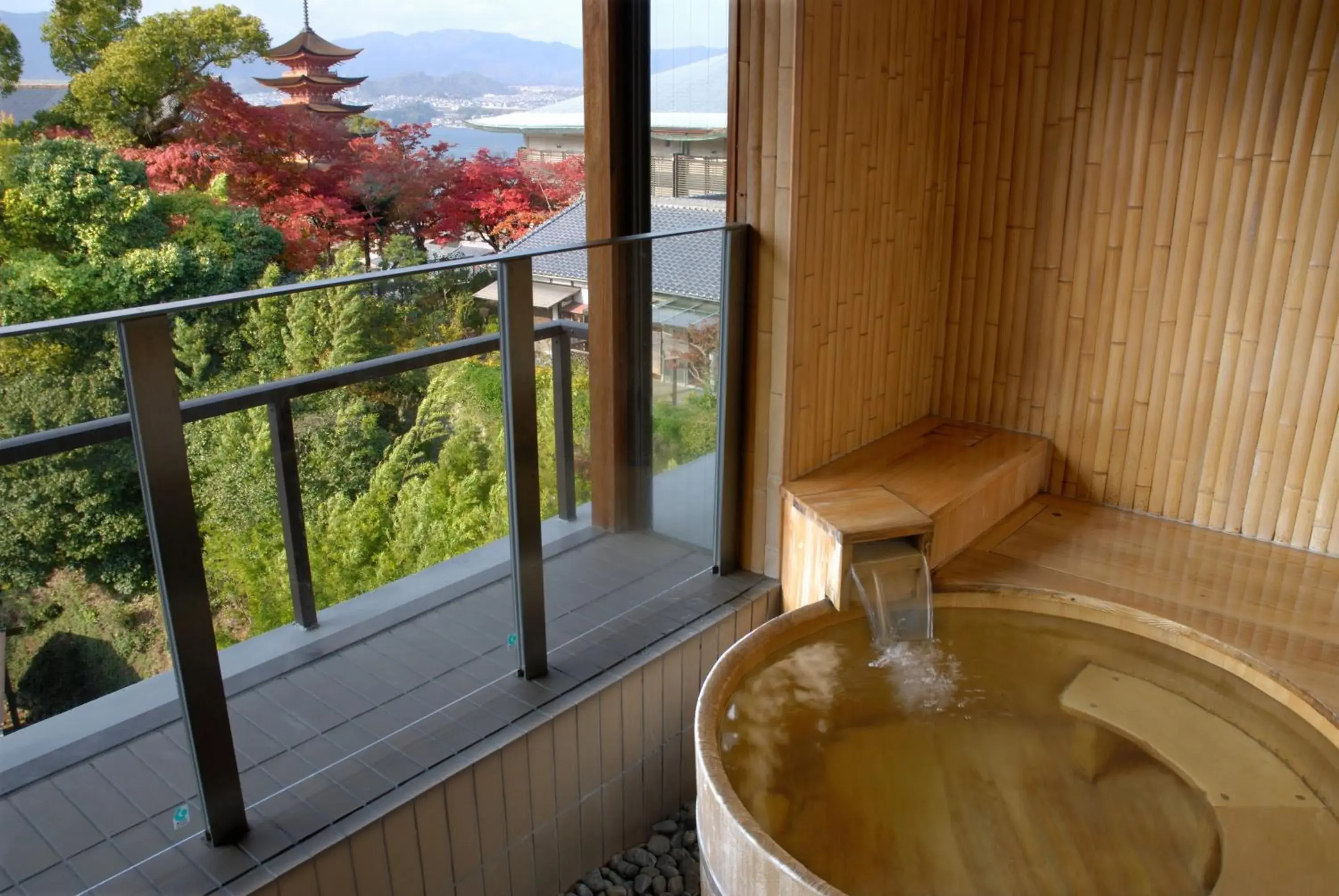 Open Air Bath in Miyajima Grand Hotel Arimoto Open Air Bath in Miyajima Grand Hotel Arimoto