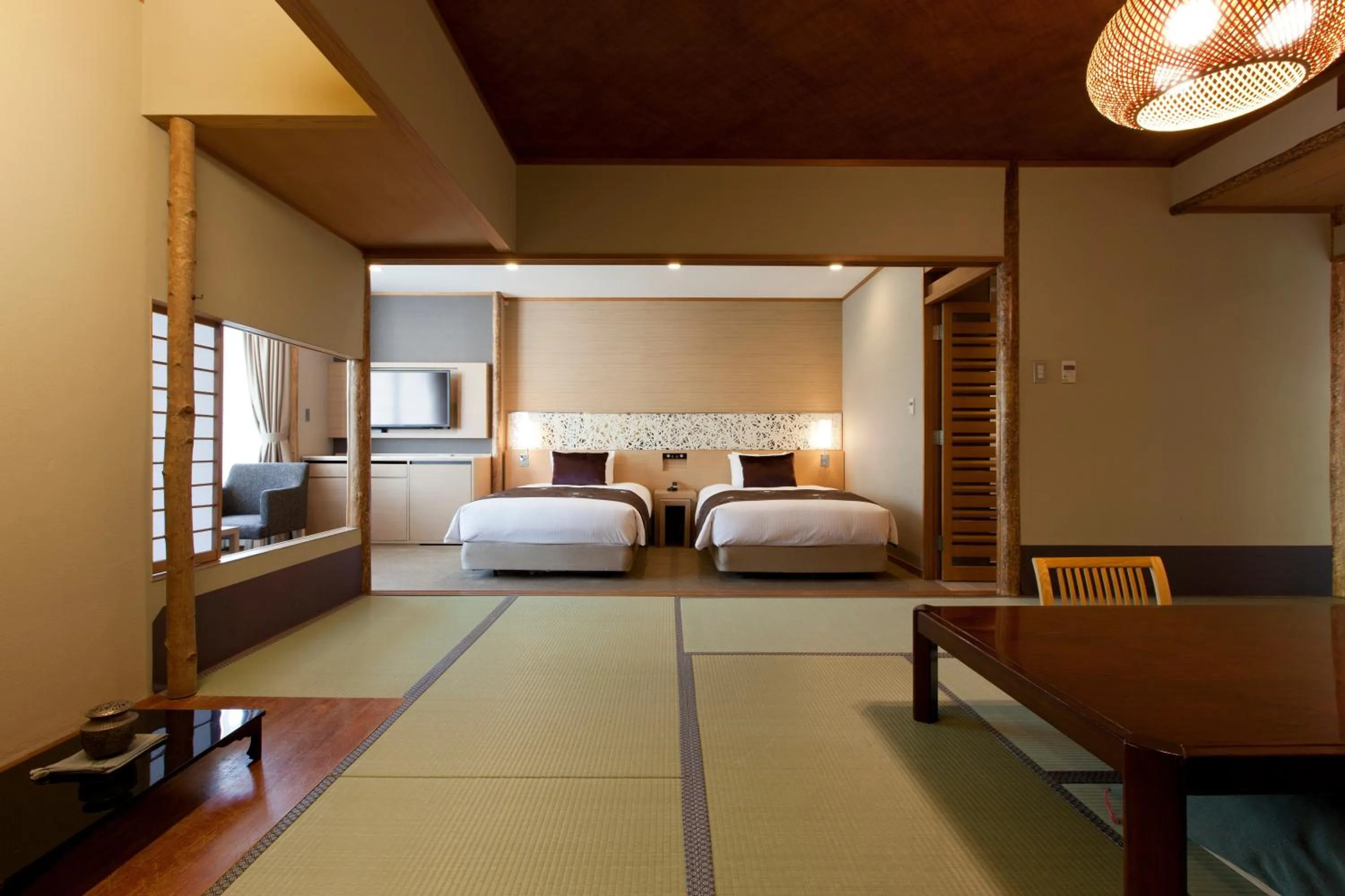 Bed in Miyajima Grand Hotel Arimoto