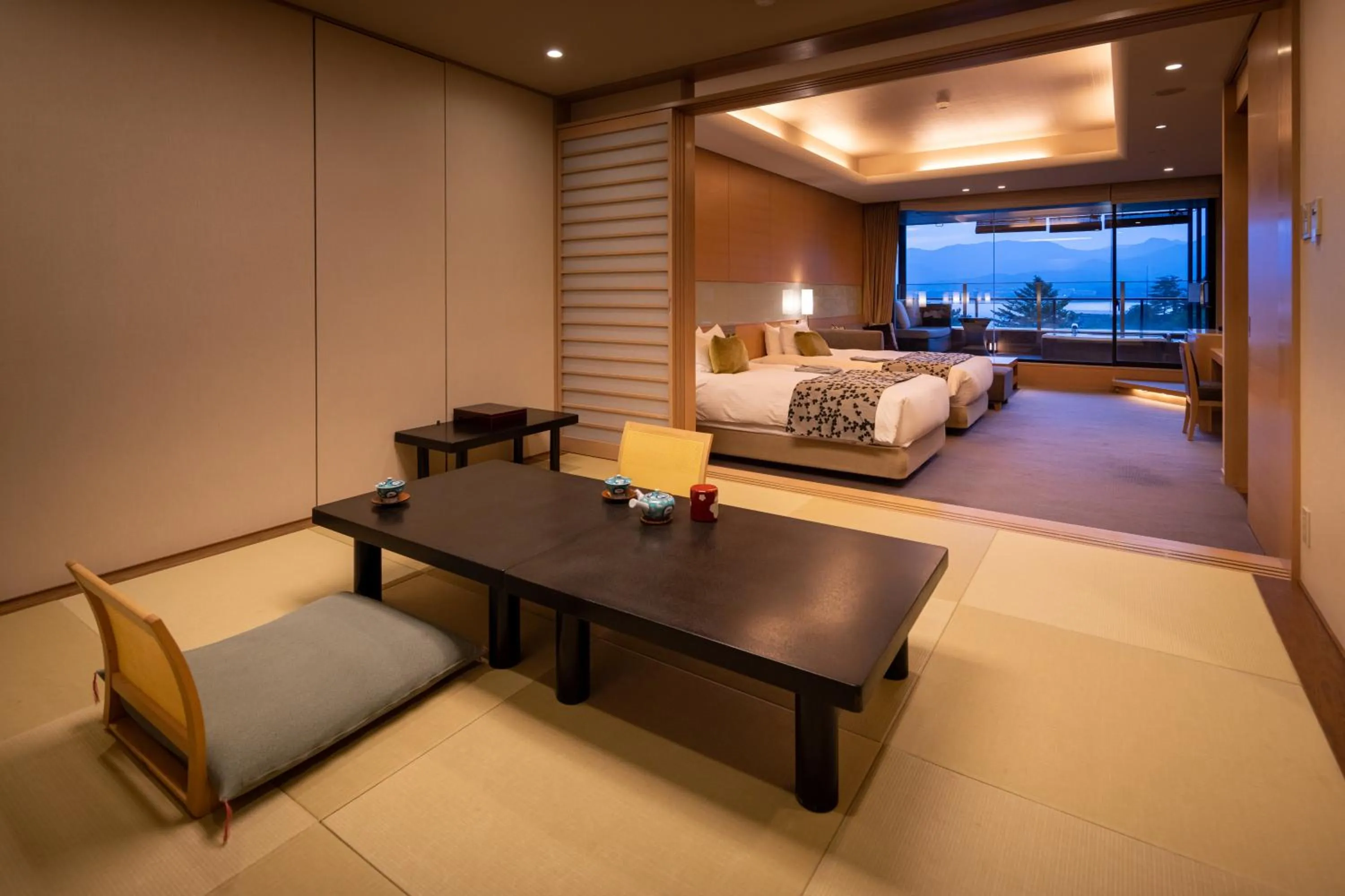 Bed in Miyajima Grand Hotel Arimoto