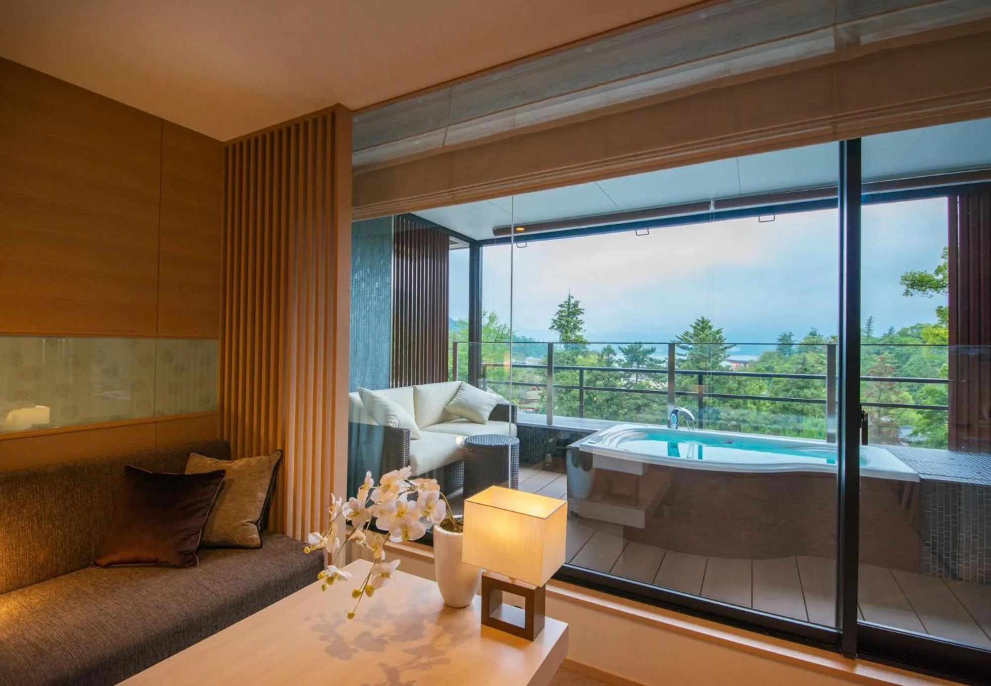 Open Air Bath in Miyajima Grand Hotel Arimoto